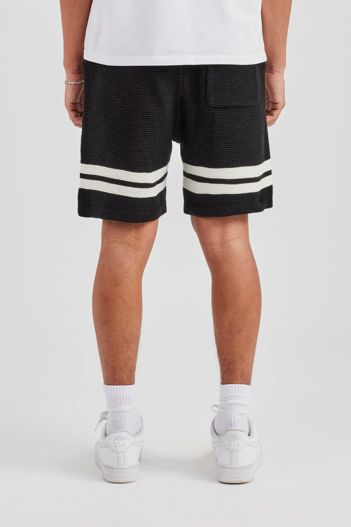 Loose Fit Knitted Short - Black - Image 3