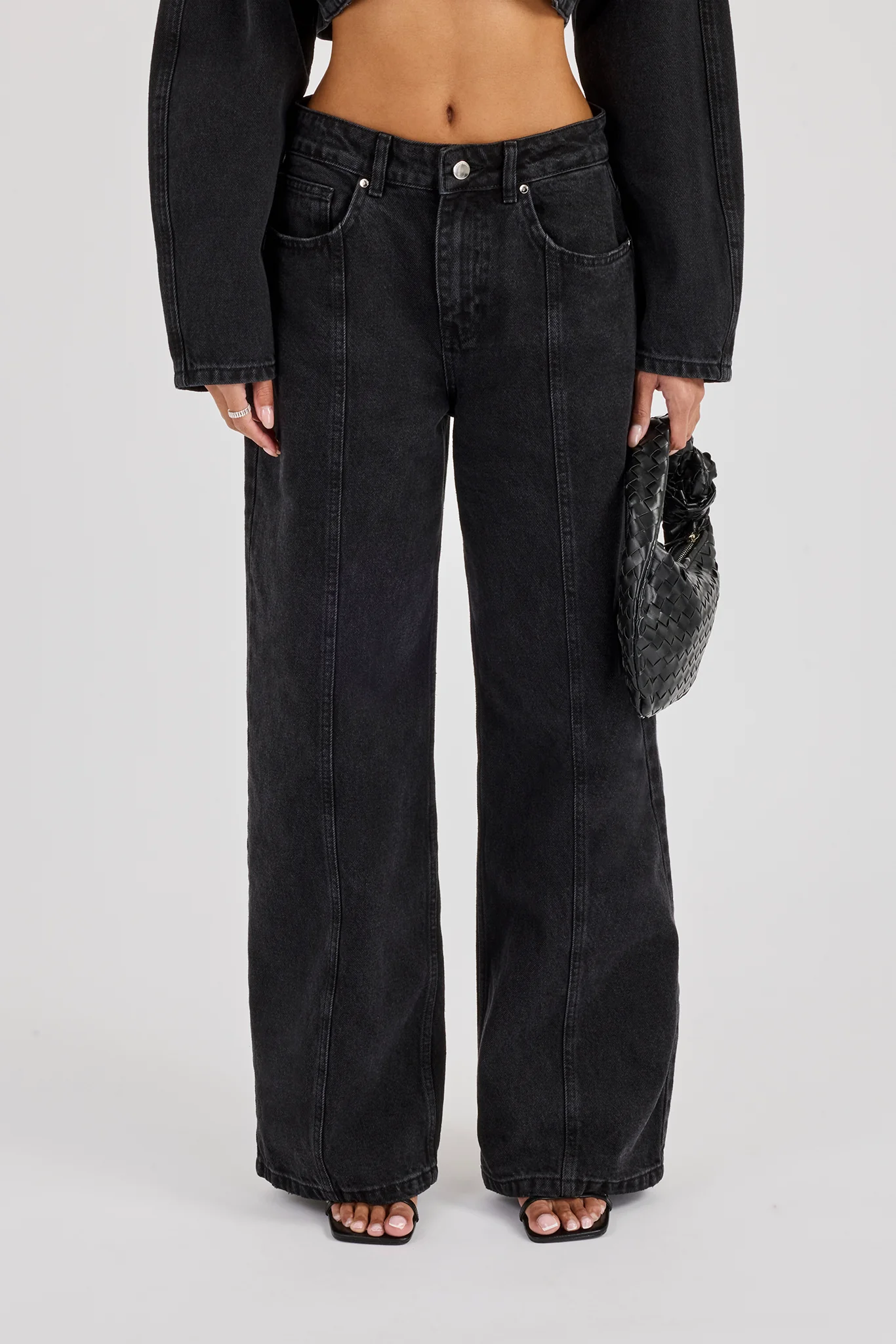 Low Rise Baggy Fit Jean - Washed Black - Image 2