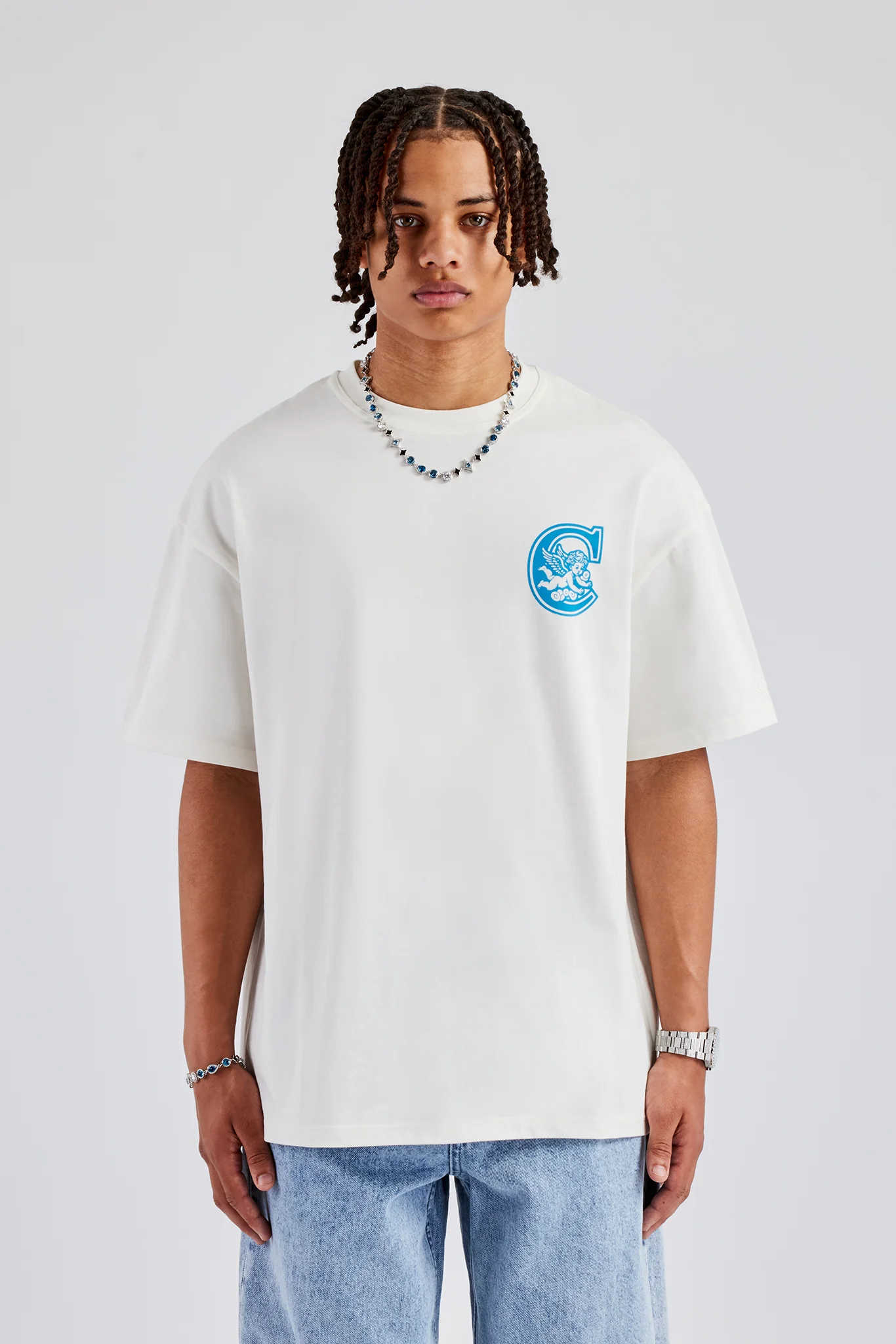 Members Club Back Print Oversized T-Shirt - Off White - Image 2