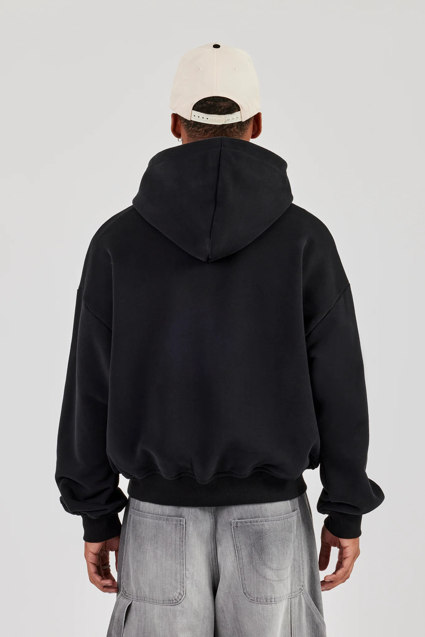 Mens Boxy Hoodie - Black - Image 4