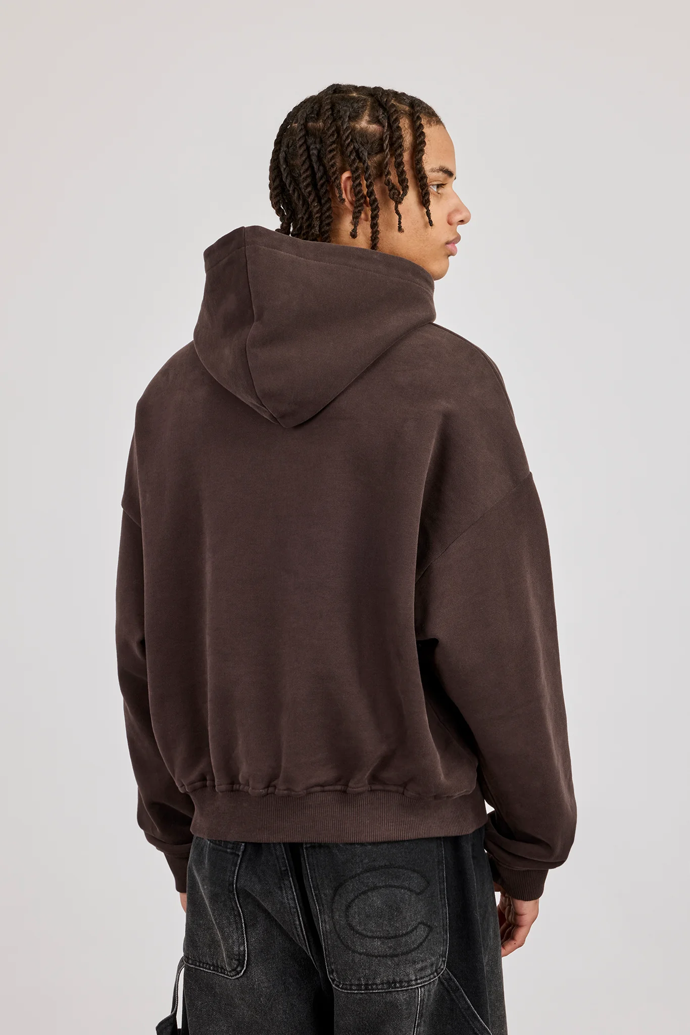 Mens Boxy Hoodie - Coffee - Image 3