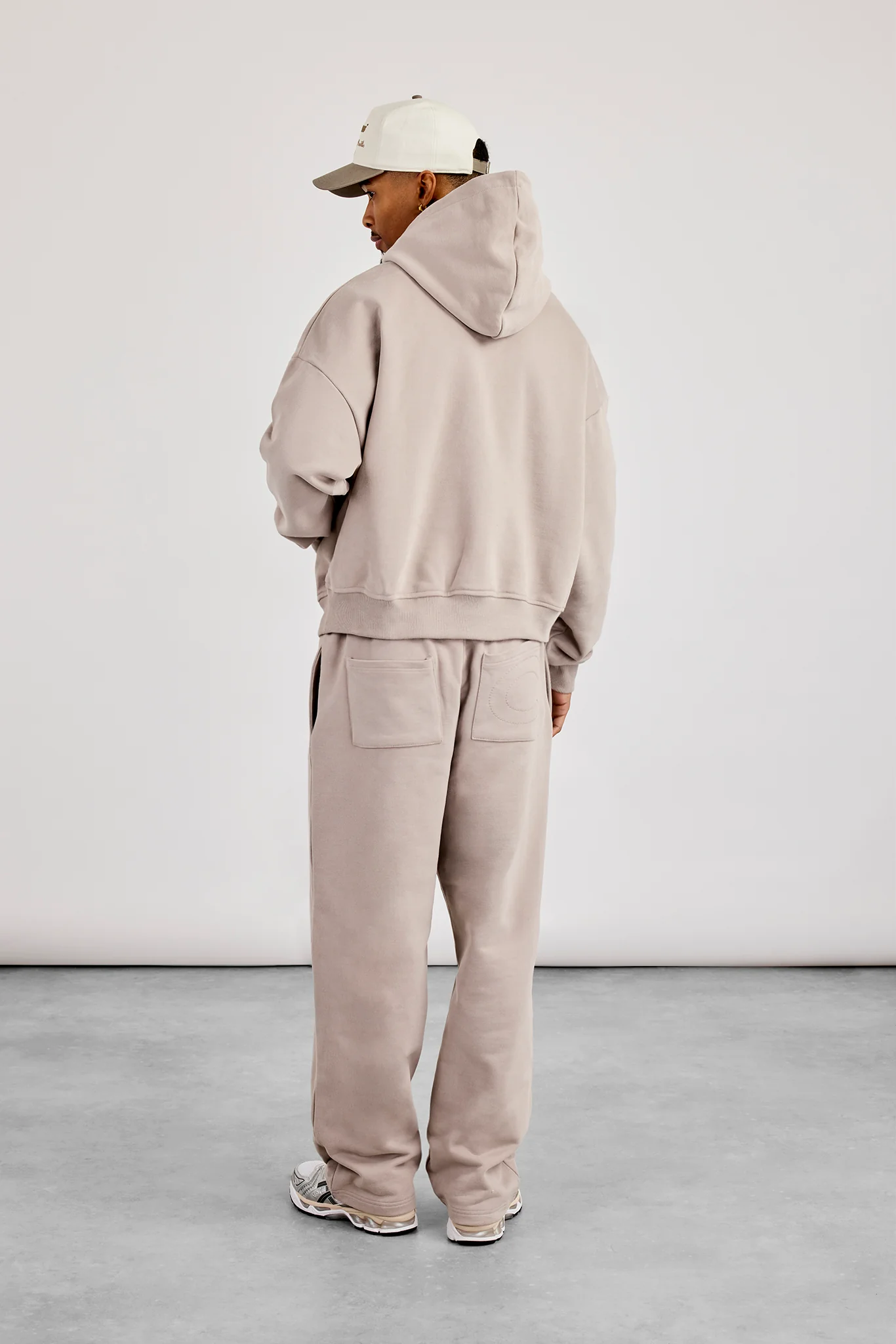 Mens Boxy Hoodie & Relaxed Jogger - Stone - Image 3