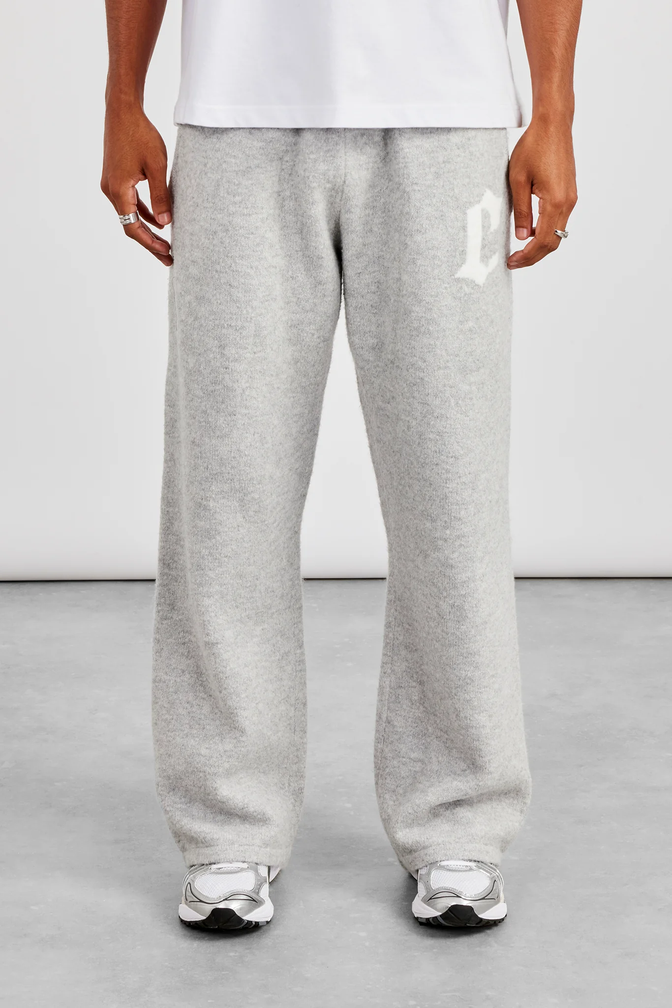Mens C Knitted Jogger - Grey - Image 2