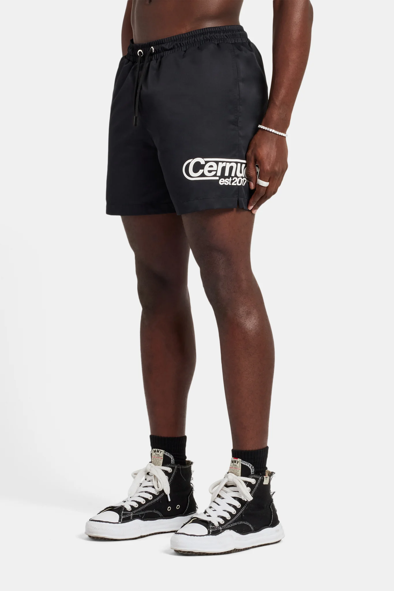 Mens Contrast Swimshort - Black - Image 3