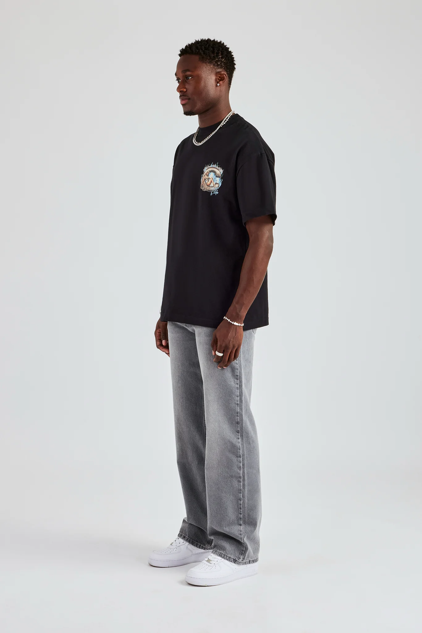 Mens Relaxed Fit Jeans - Washed Grey - Image 2