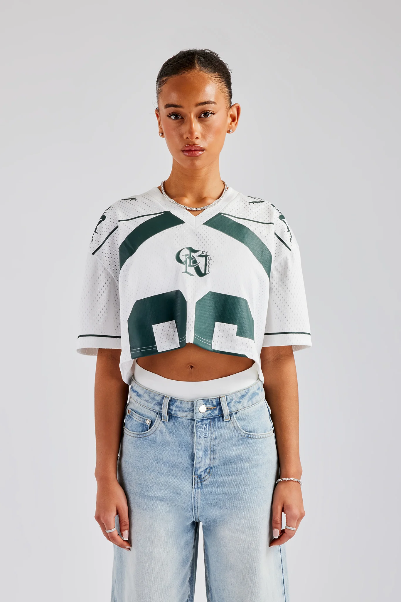 Mesh Cropped 86 Top - White - Image 7