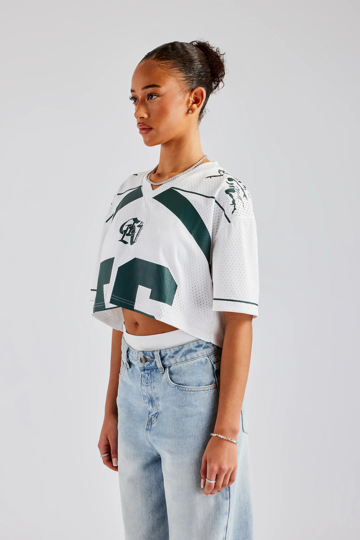 Mesh Cropped 86 Top - White - Image 8