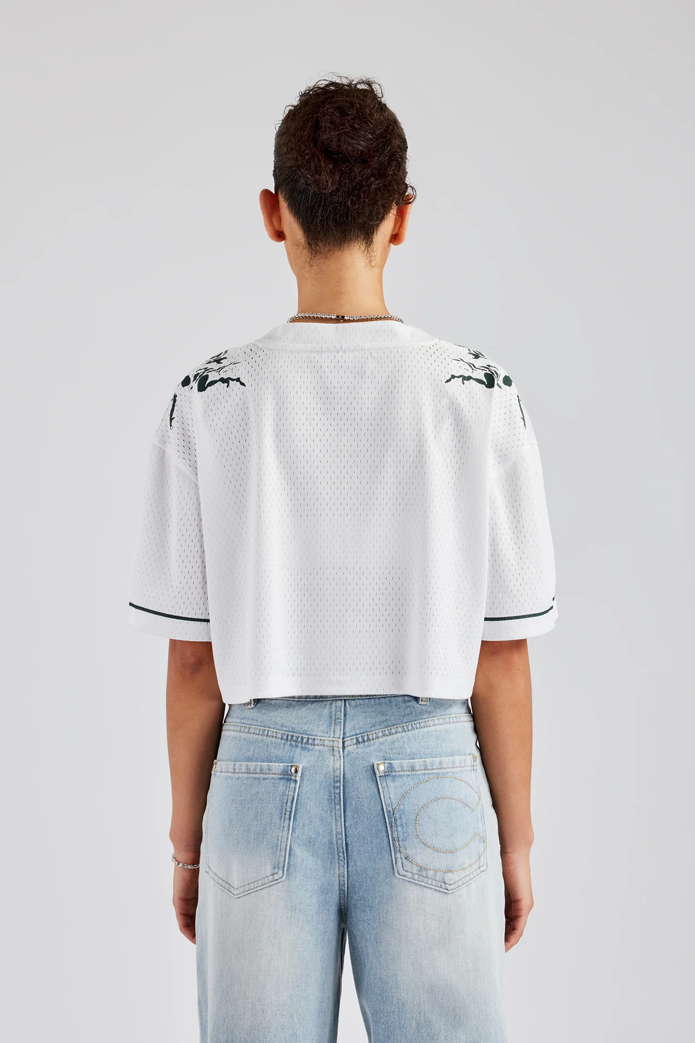 Mesh Cropped 86 Top - White - Image 9