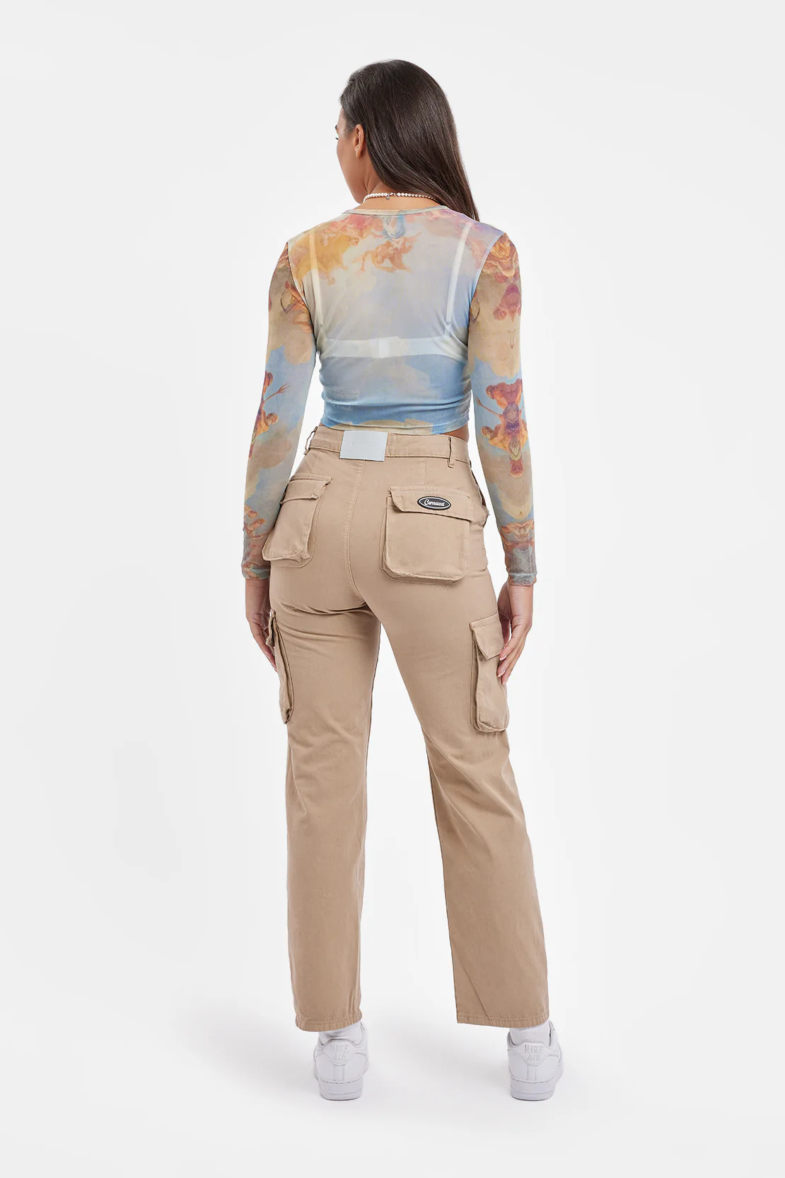 Mesh Printed Long Sleeve Top - Multi - Image 5