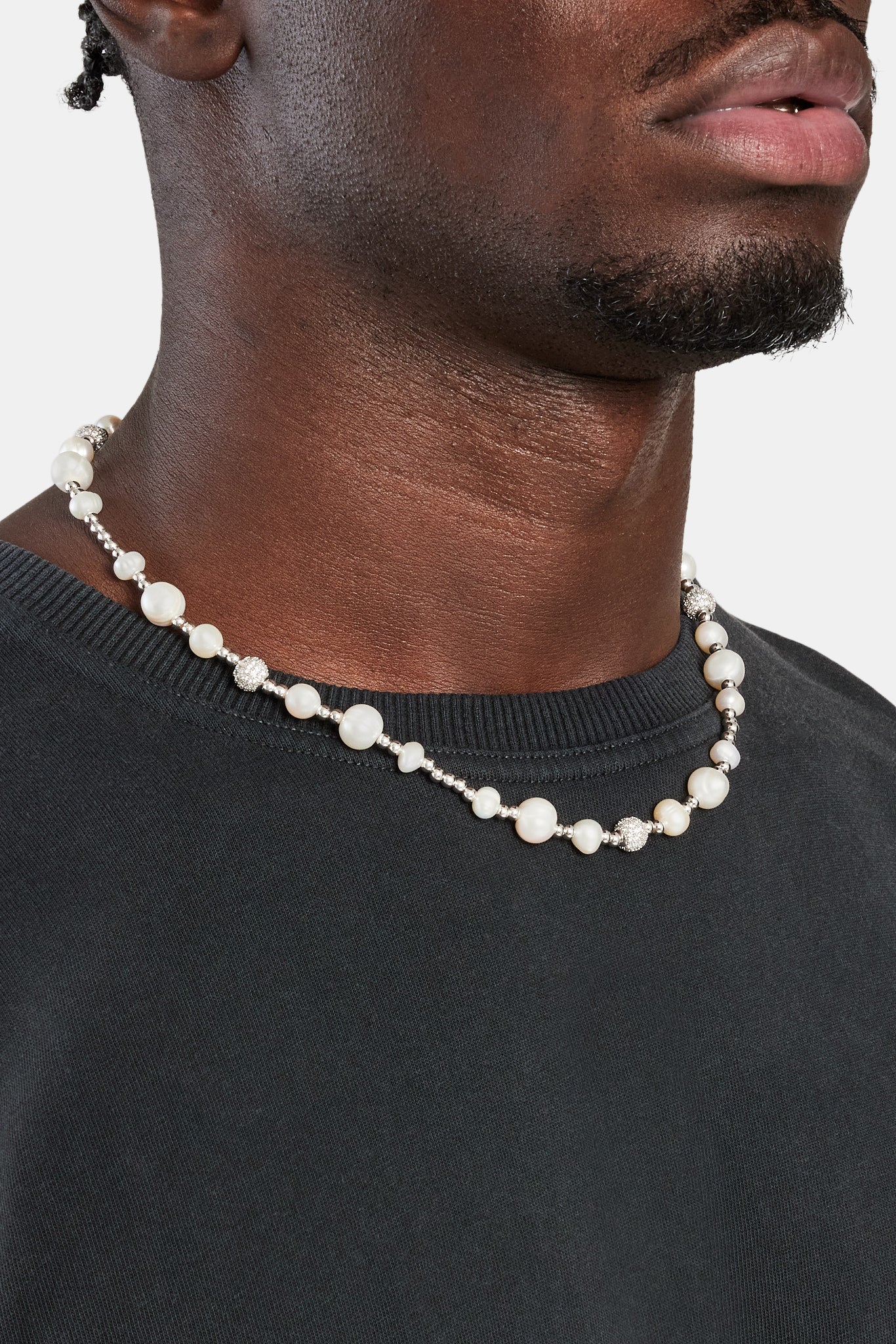 Metallic Freshwater Pearl Bead Necklace - Image 3