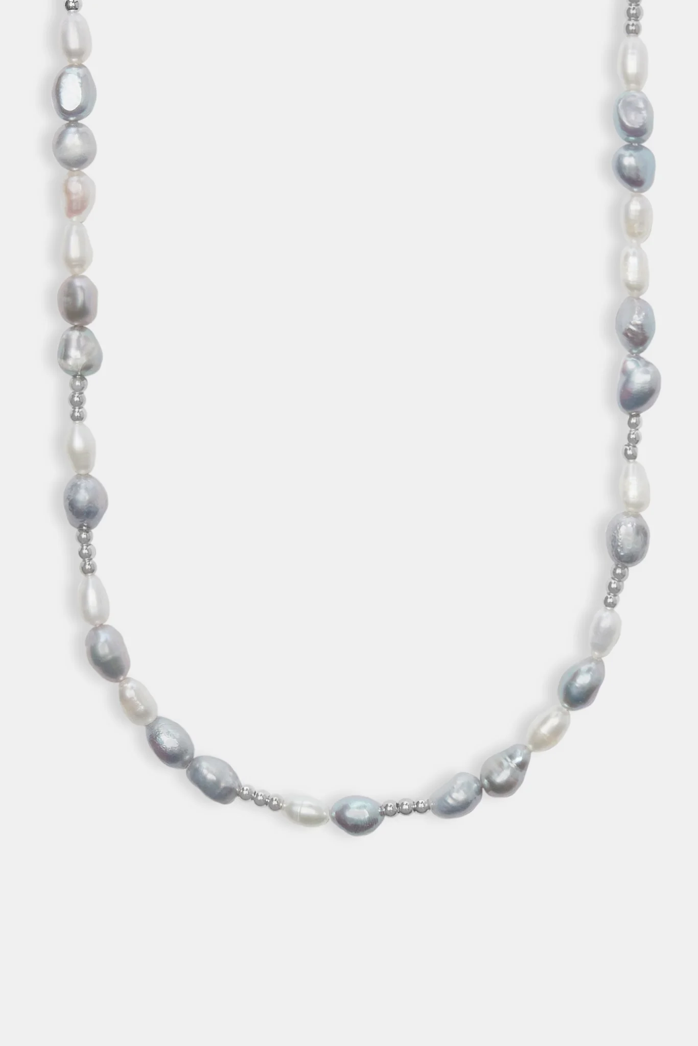 Metallic Freshwater Pearl Ice Ball Necklace - 6mm - Image 2