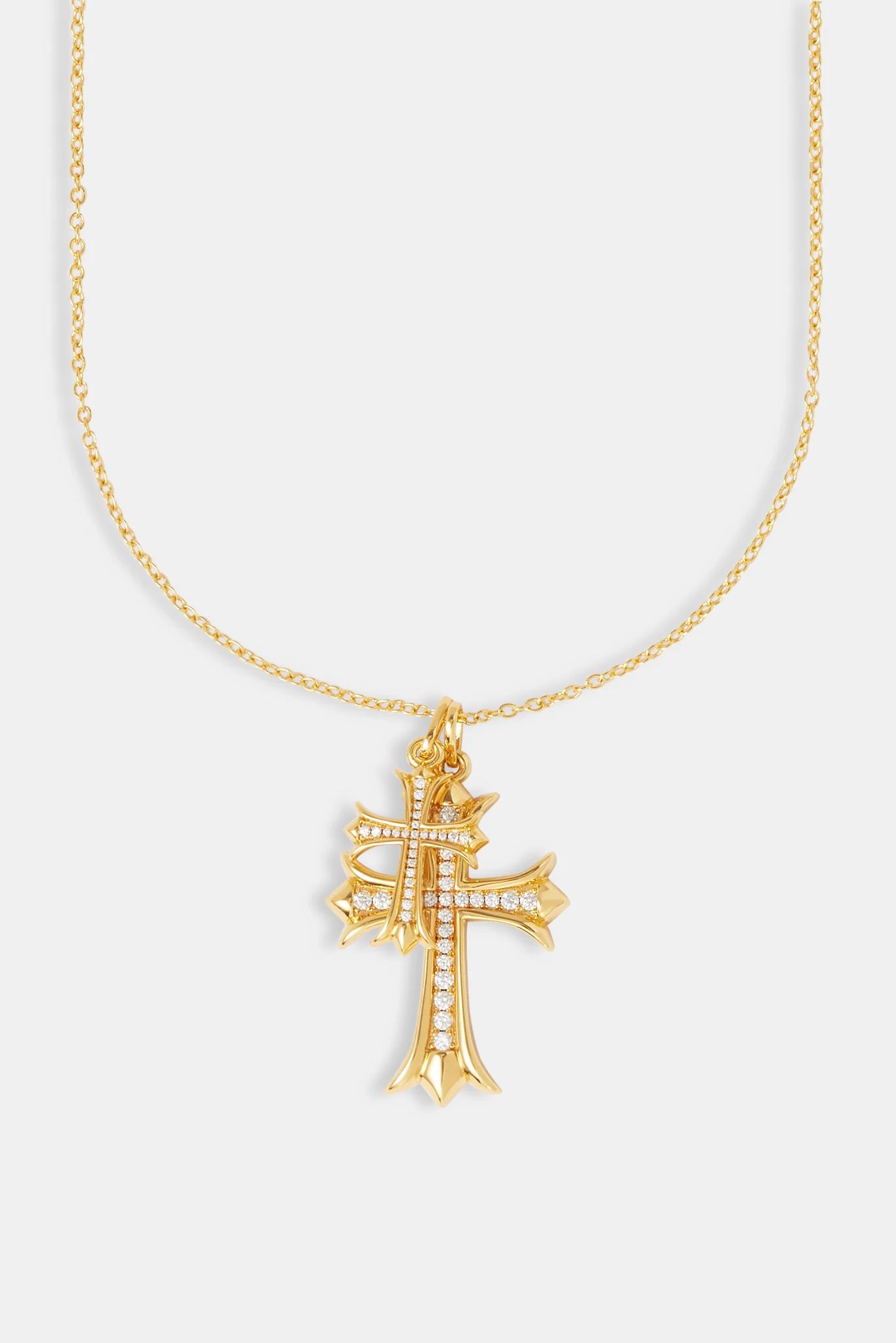 Micro Double Cross Necklace - 24mm - Image 2