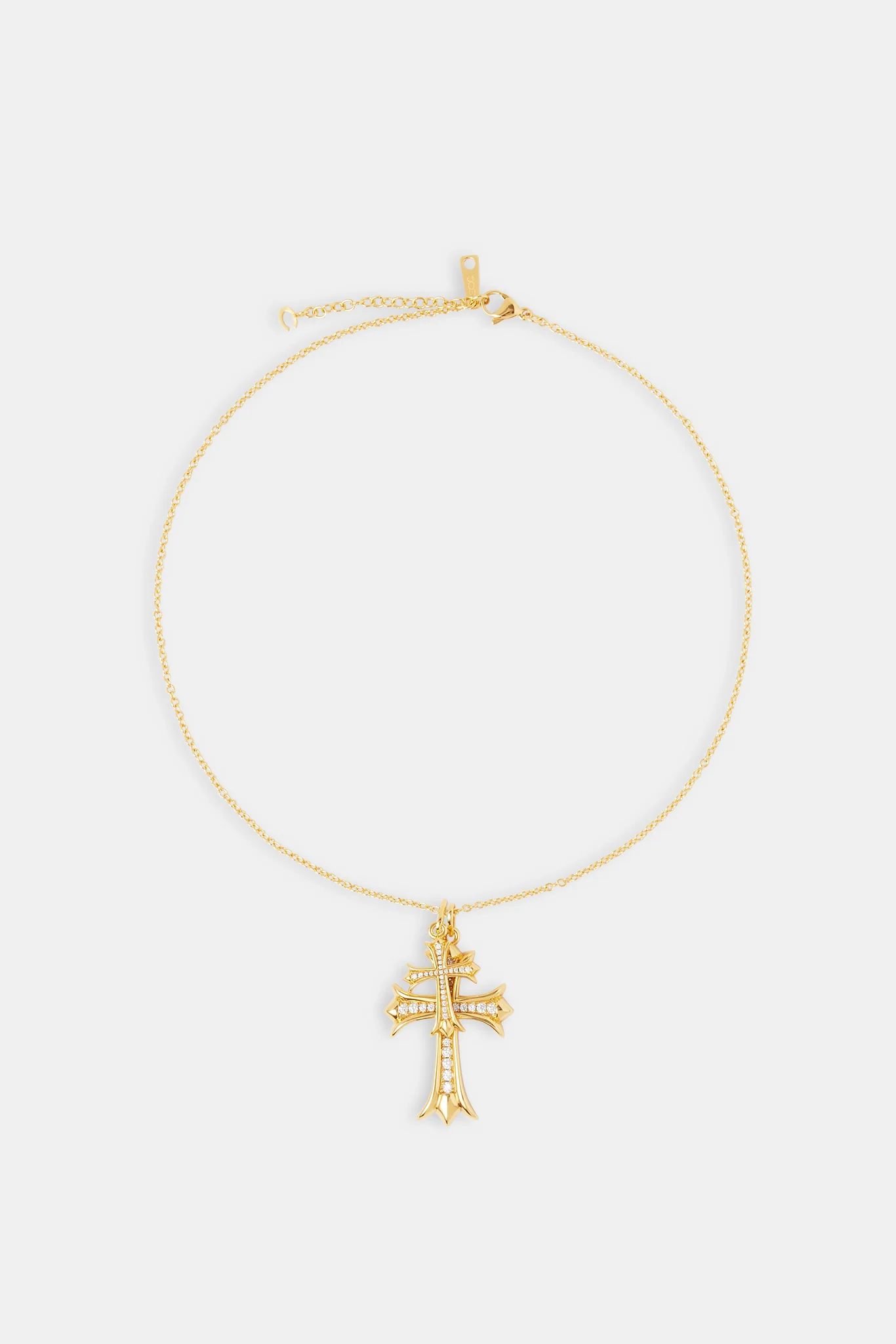 Micro Double Cross Necklace - 24mm - Image 4