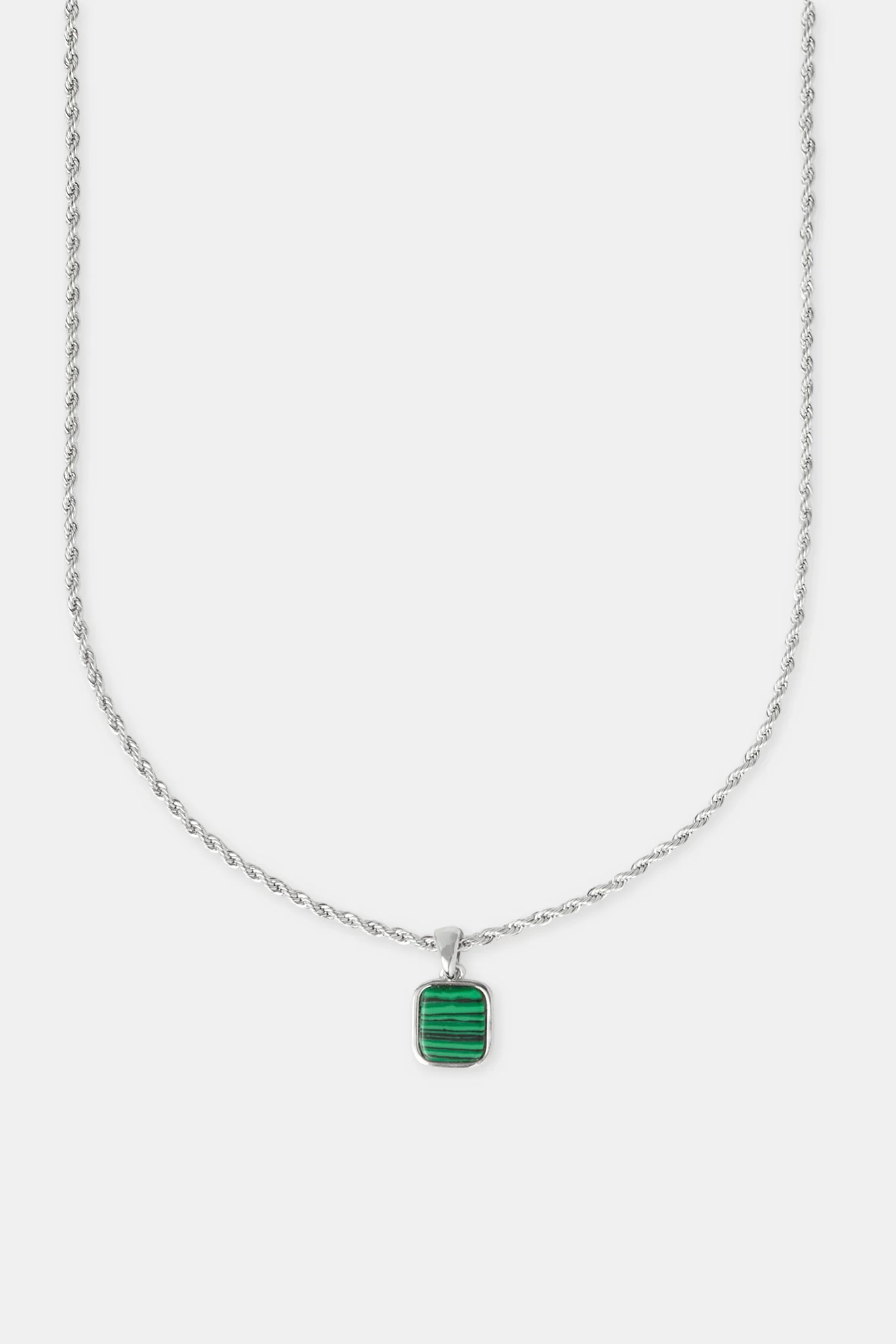 Micro Green Malachite Rope Necklace - 12mm - Image 2