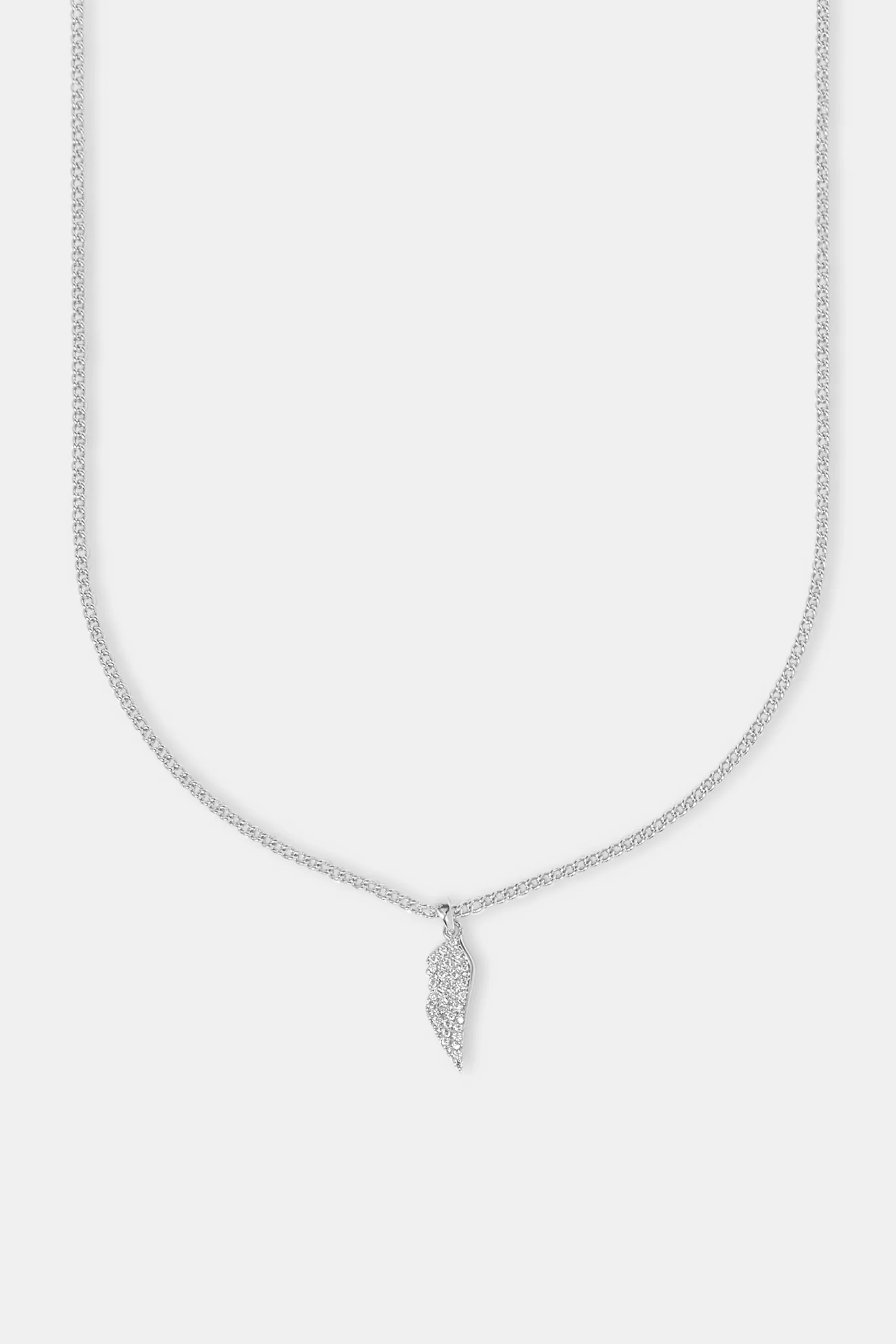 Micro Iced Angel Wing Necklace - 15mm - Image 2