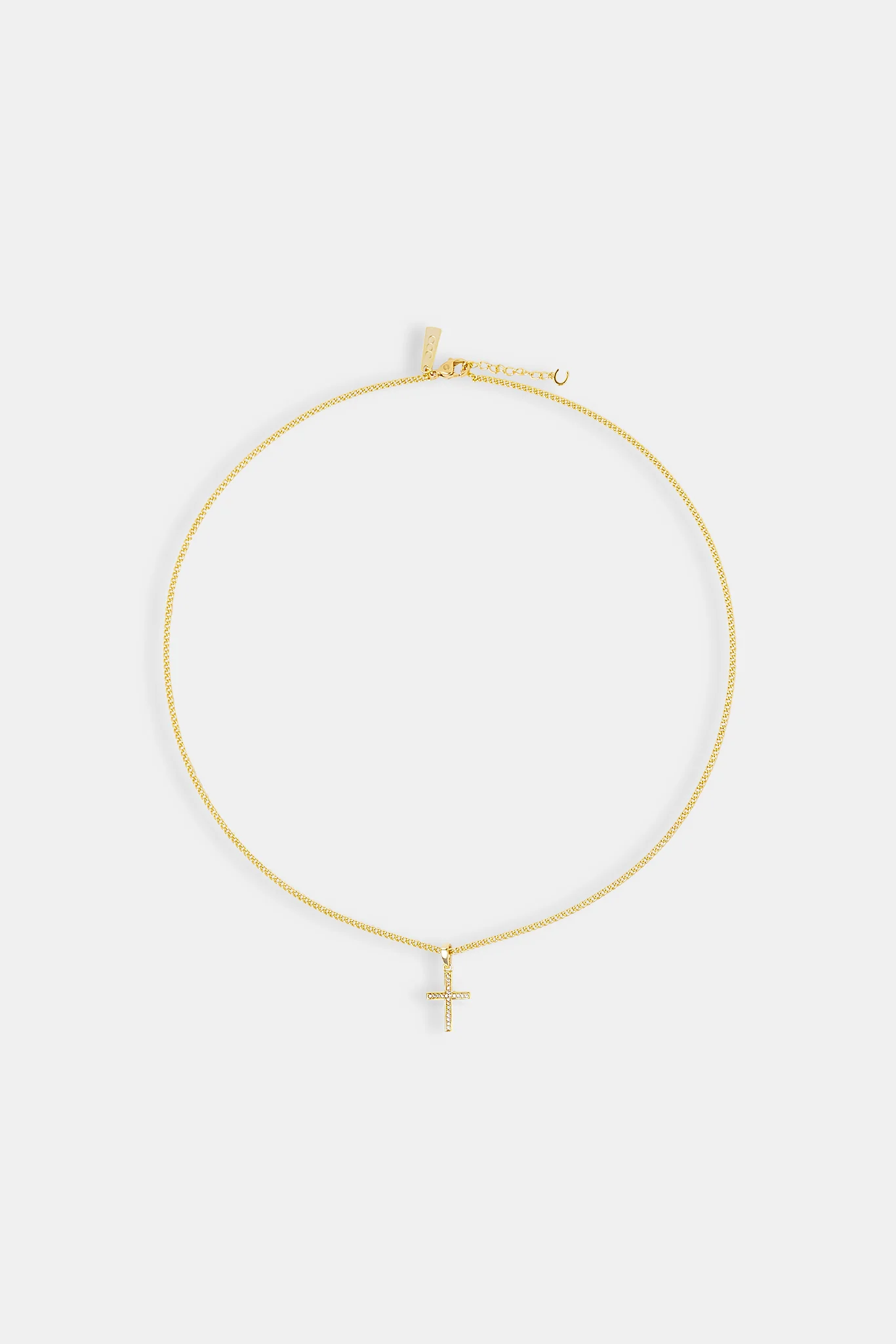 Micro Iced Cross Necklace - 15mm - Gold - Image 4