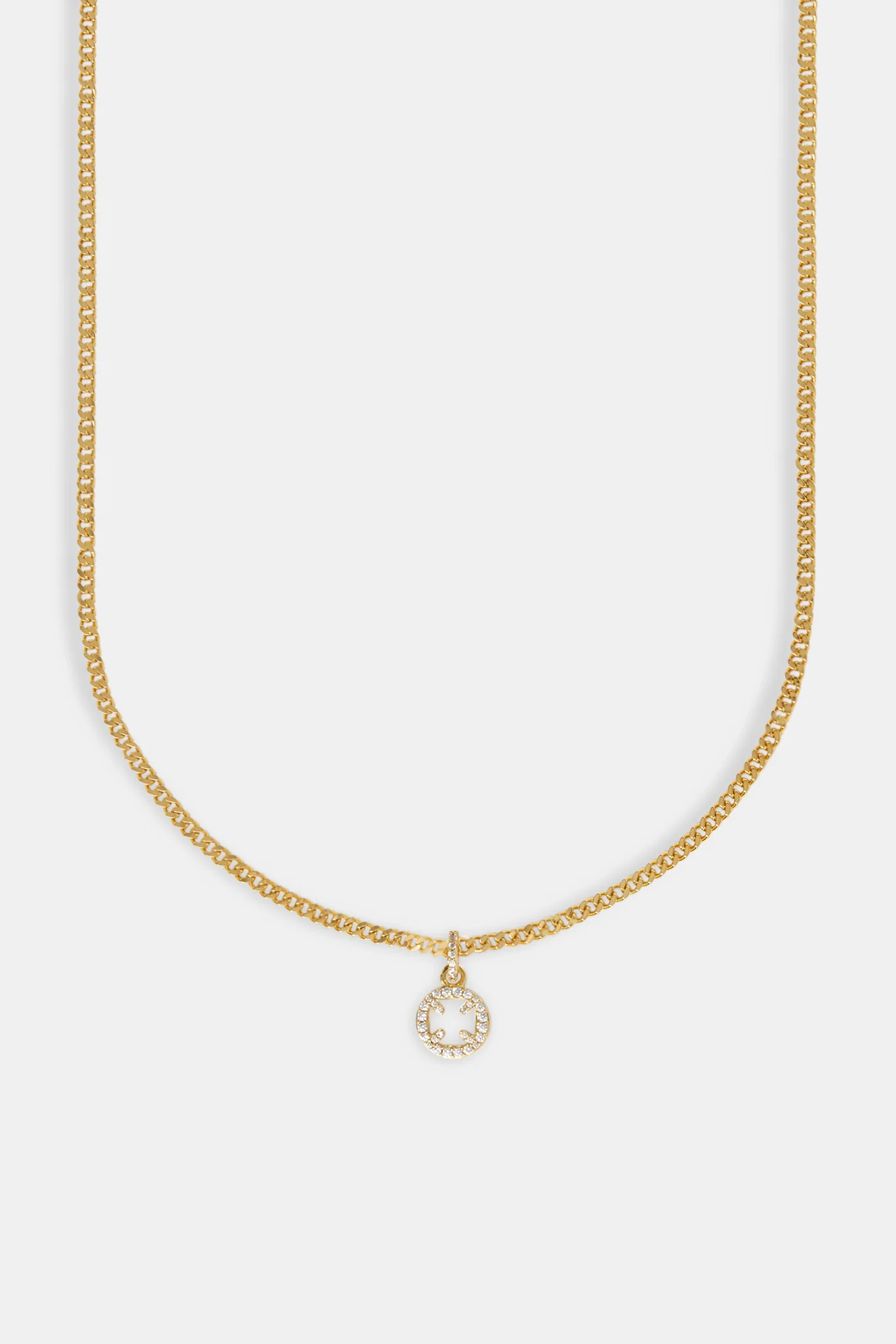 Micro Iced Motif Cut Out Necklace - 10mm - Gold - Image 2