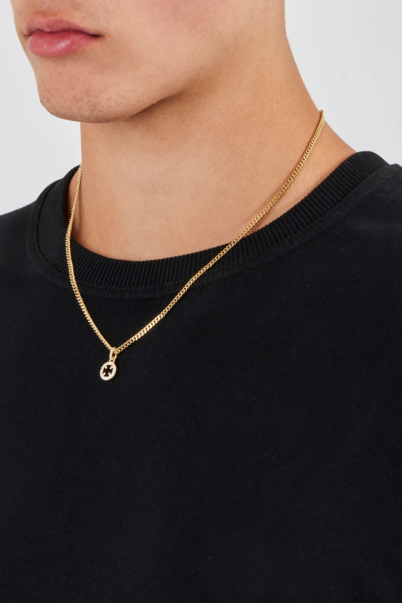 Micro Iced Motif Cut Out Necklace - 10mm - Gold - Image 3