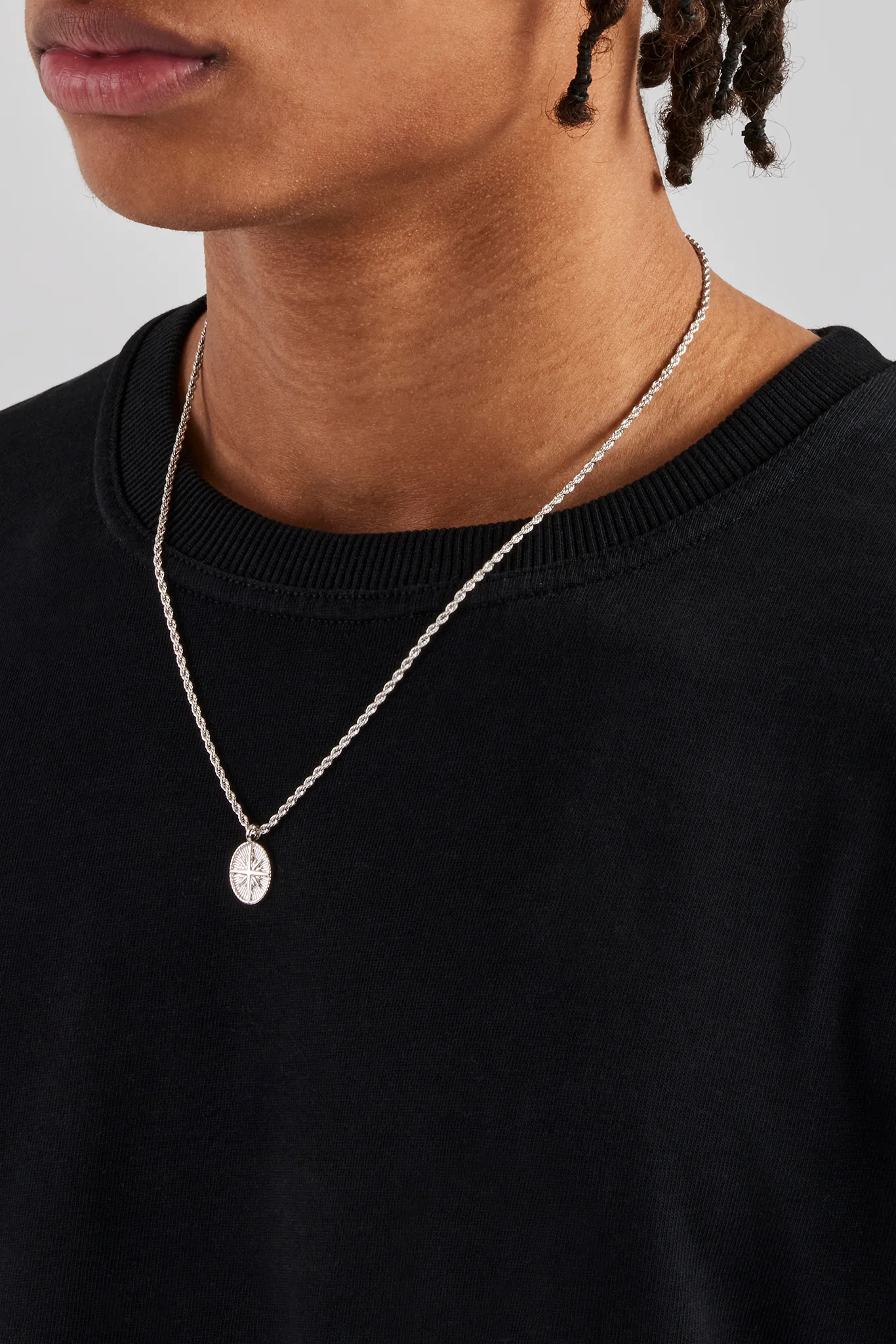 Micro Polished Starburst Rope Necklace - 15mm - Image 3