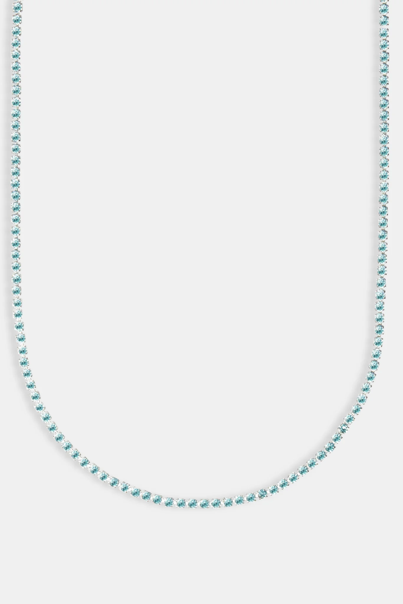 Micro Tennis Chain Light Blue - White 2.5mm - Image 2