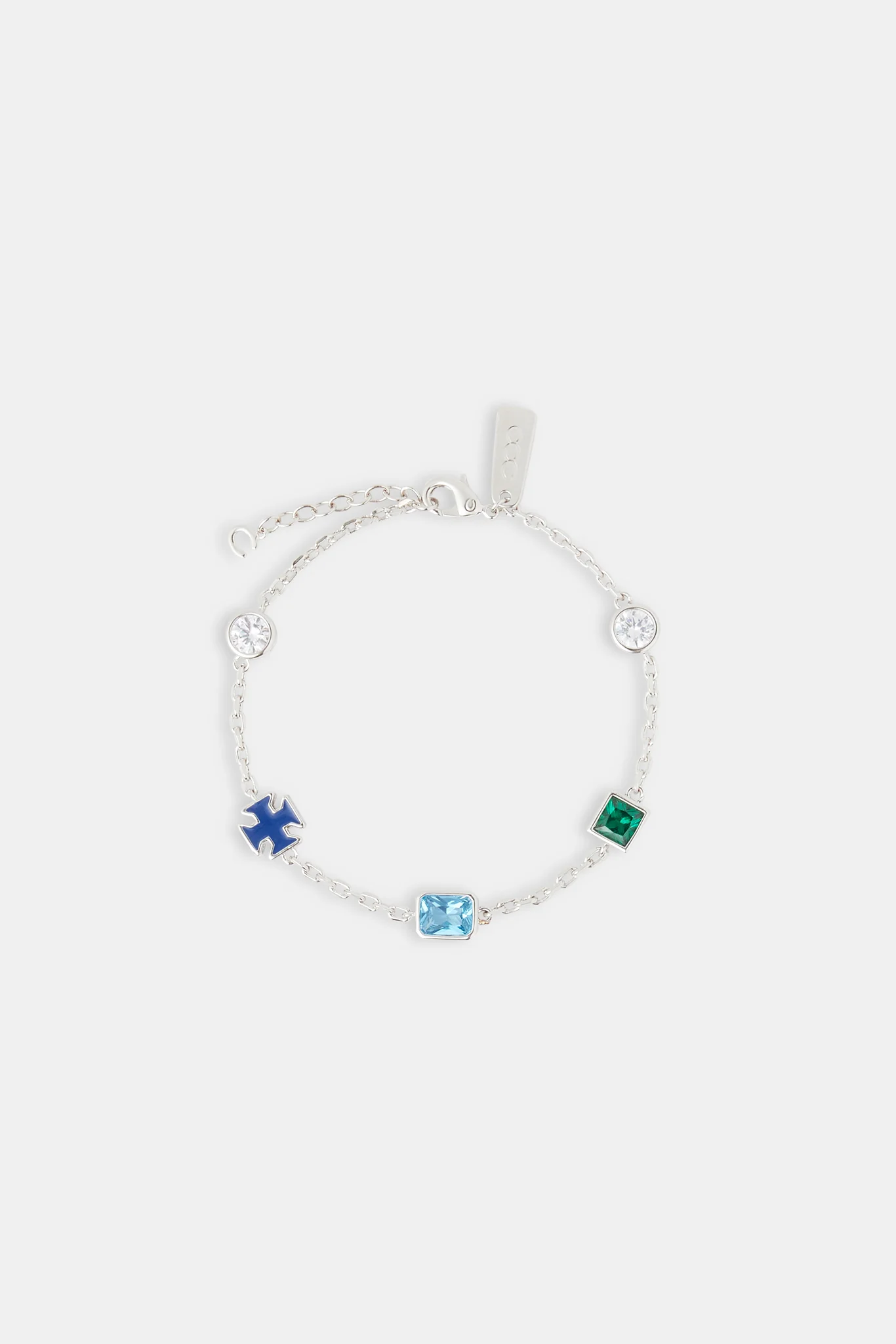 Mixed Colour Gemstone & Motif Rolo Bracelet - 8mm - Image 2