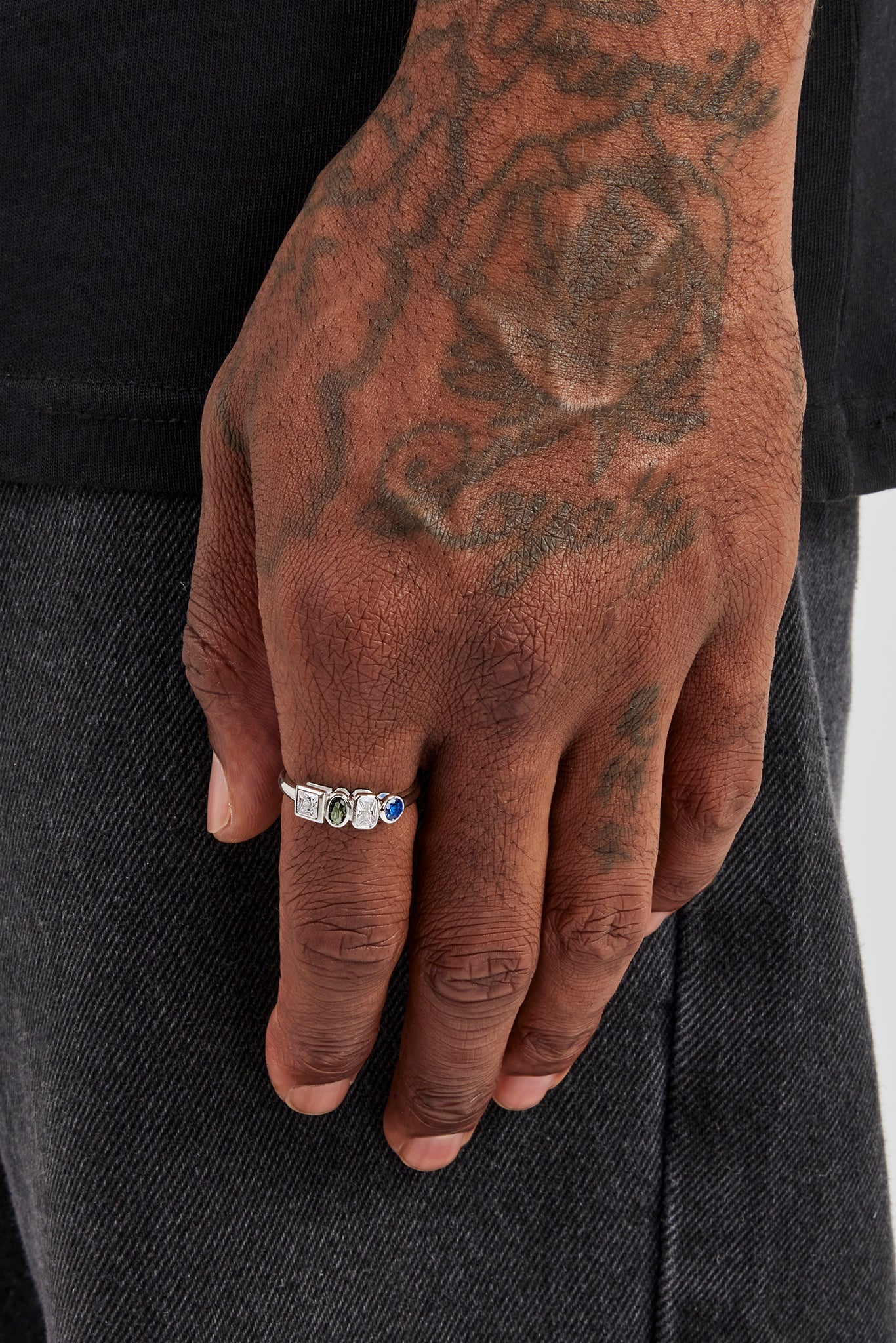Mixed Gemstone Polished Edge Ring - 6mm - Image 2