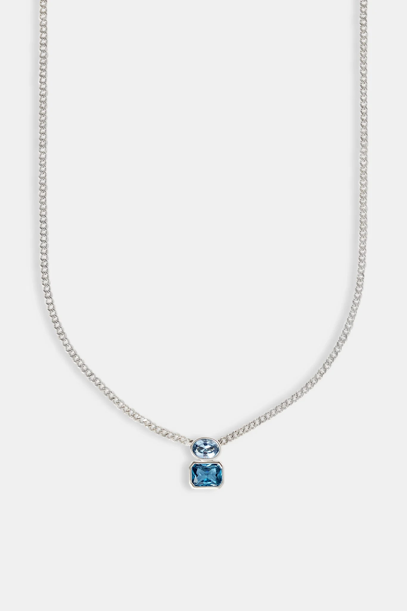 Mixed Shape Blue Gemstone Necklace - 15mm - Image 2