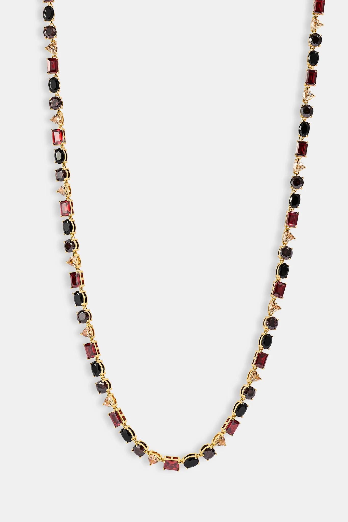 Mixed Shape Chocolate Multi Gemstone Chain - 8mm - Gold - Image 3