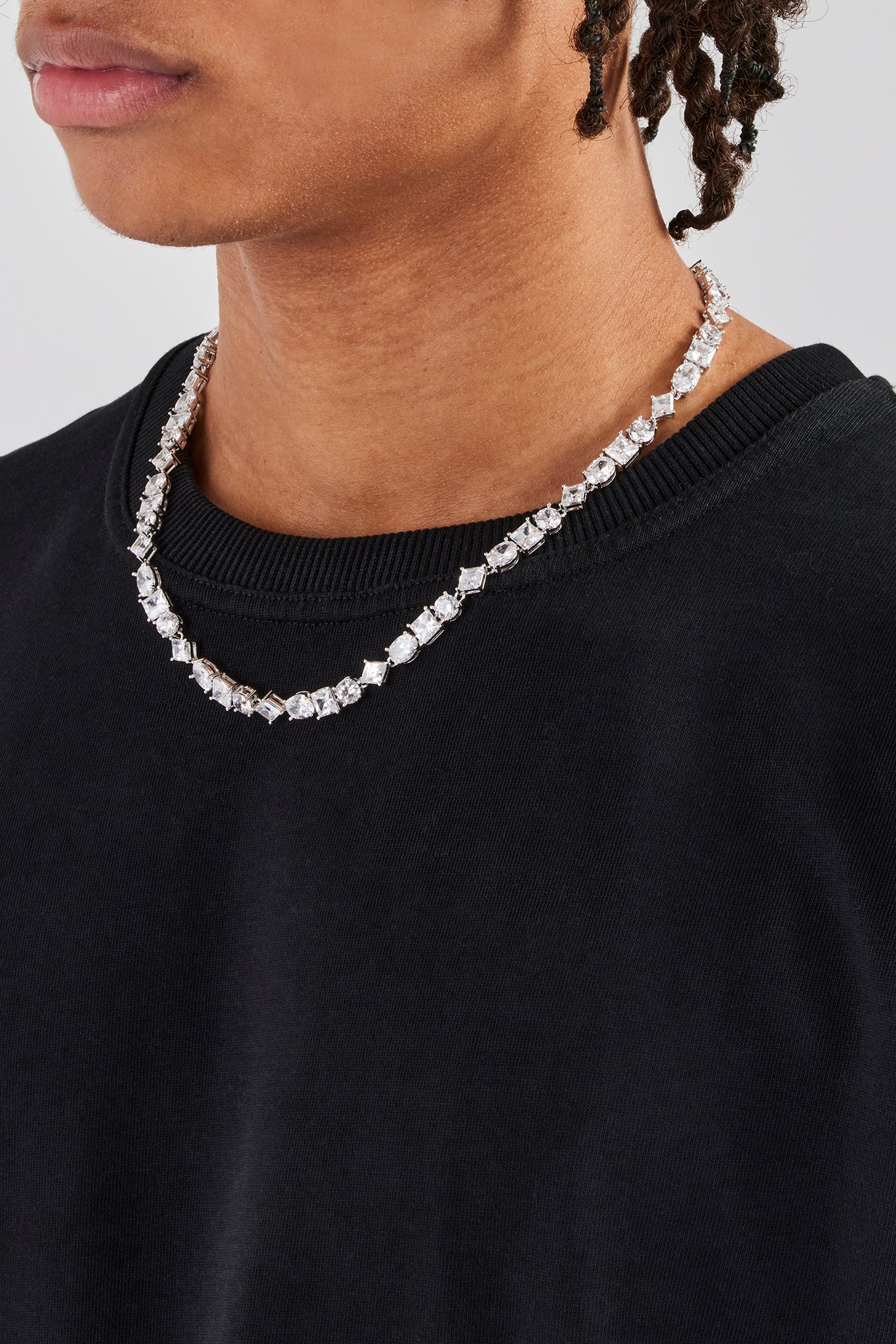 Mixed Shape Clear Stone Tennis Chain - 6mm - Image 3