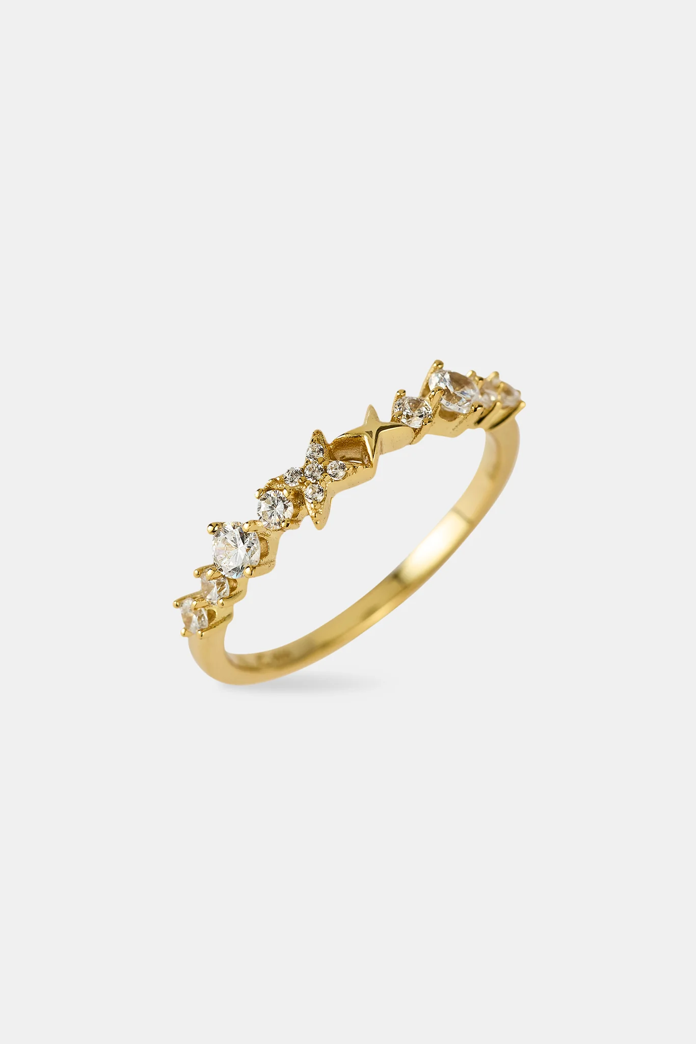 Mixed Shape Star Ring - 3mm - Gold - Image 3