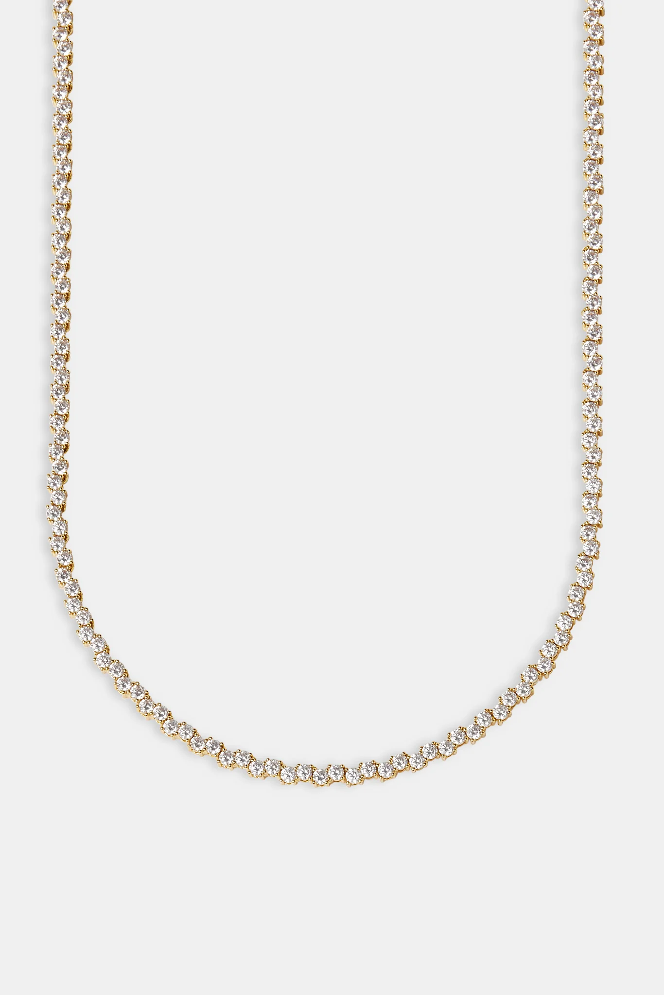 Mixed Square Stone Tennis Chain - 3mm - Gold - Image 2