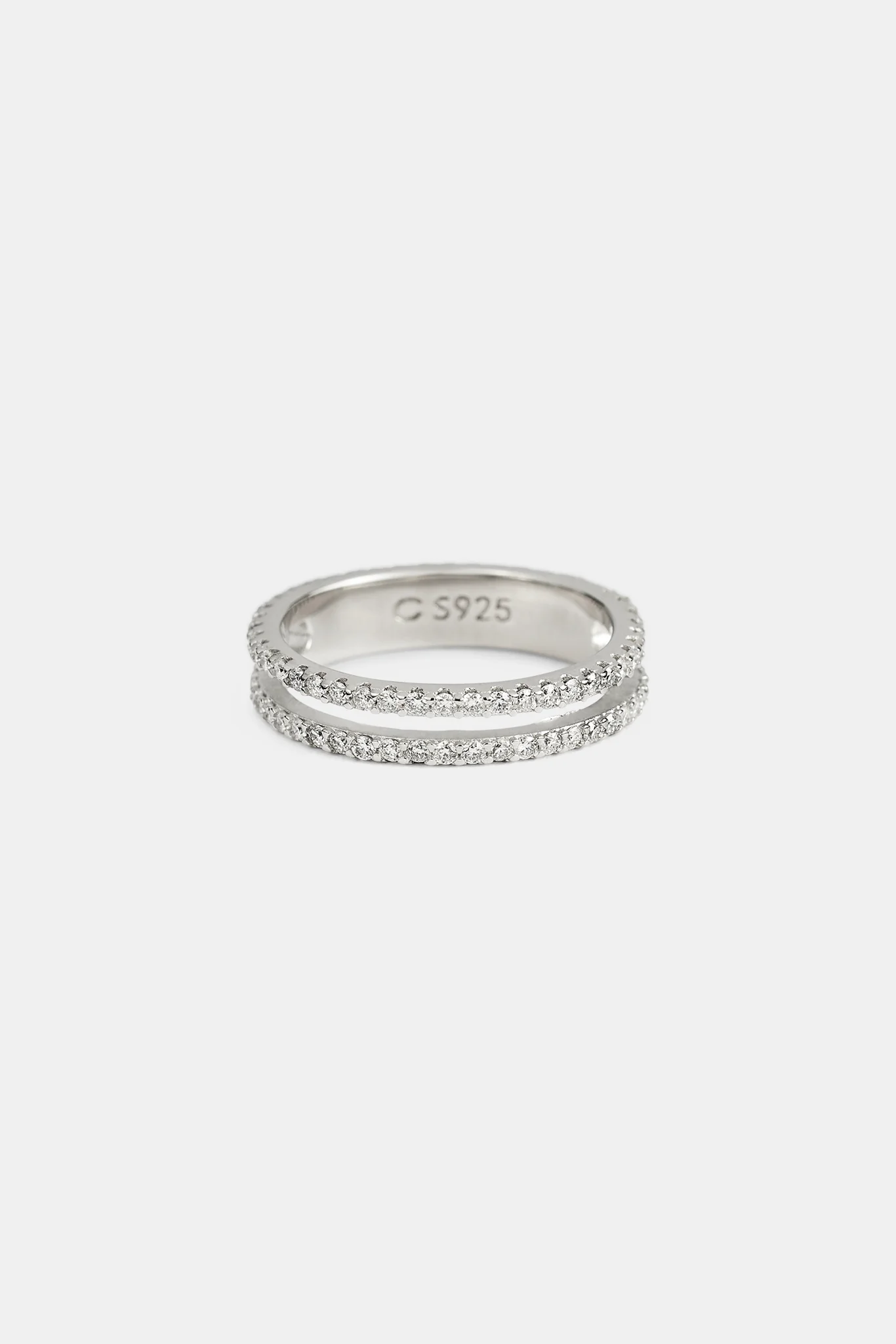 Moissanite Double Row Ring - 5mm - Image 3