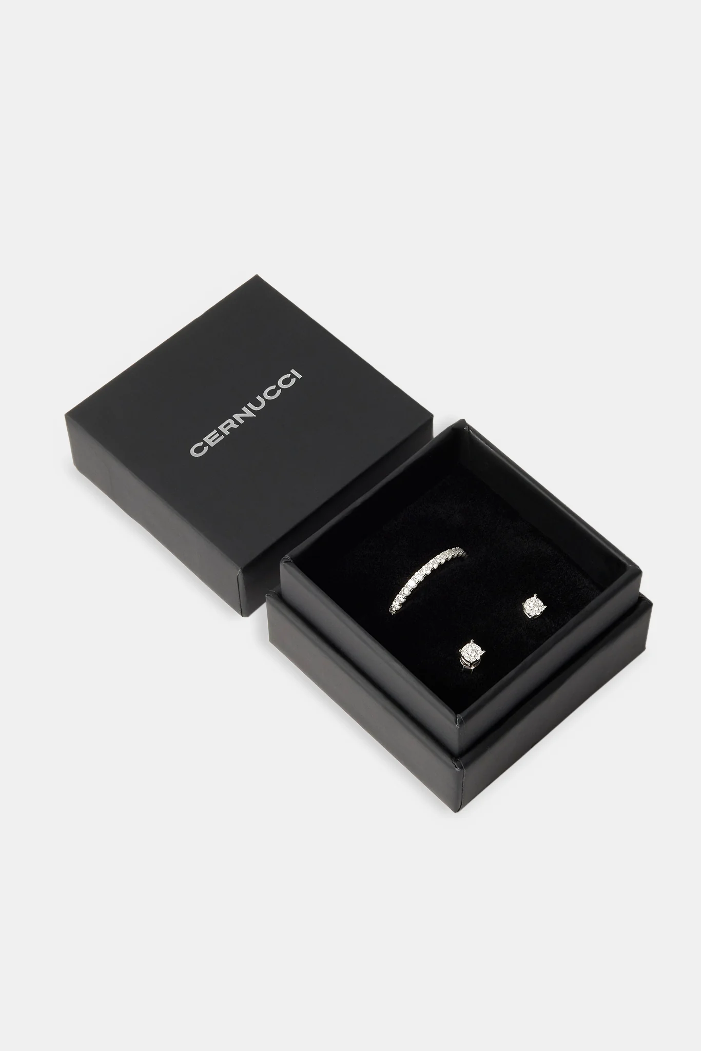 Moissanite Ring & Stud Gift Set - White - Image 2