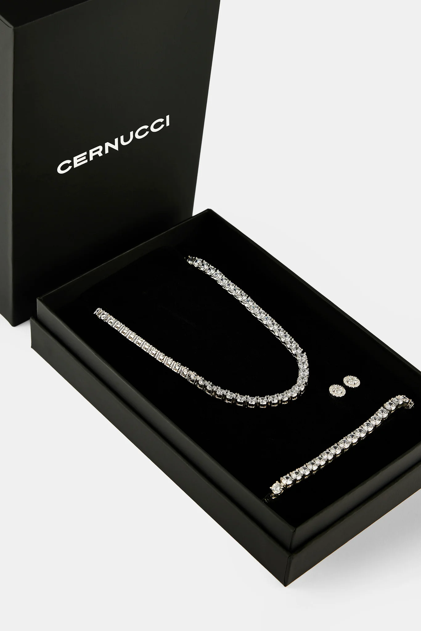 Moissanite Tennis Chain, Bracelet & Cluster Stud - 5mm