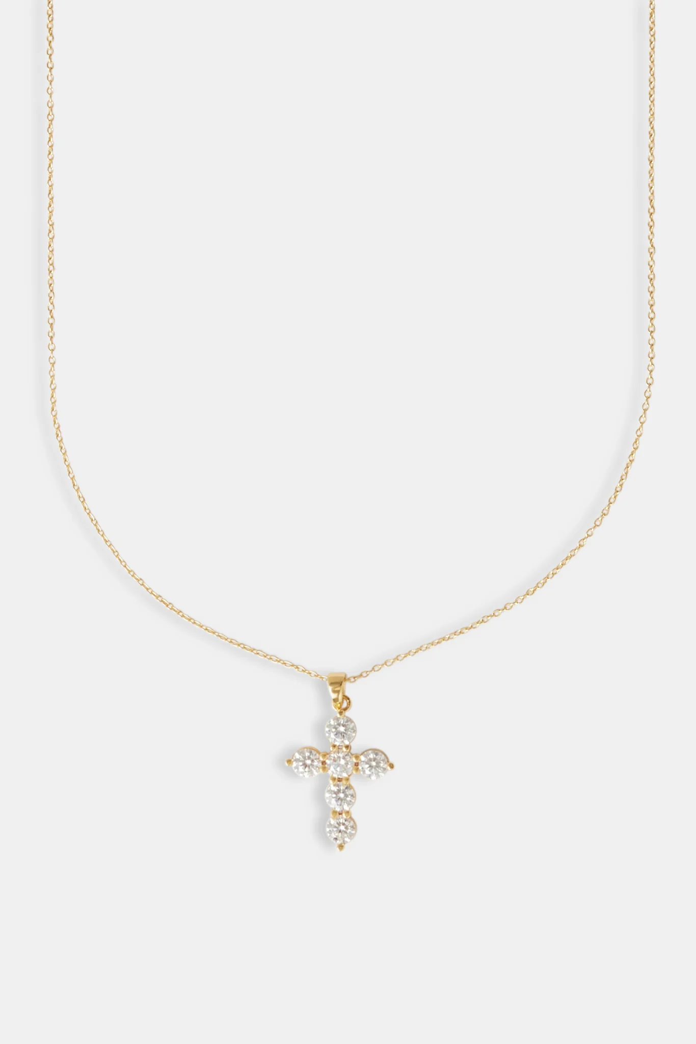 Moissanite Vermeil Cross Necklace - 22mm - Image 2