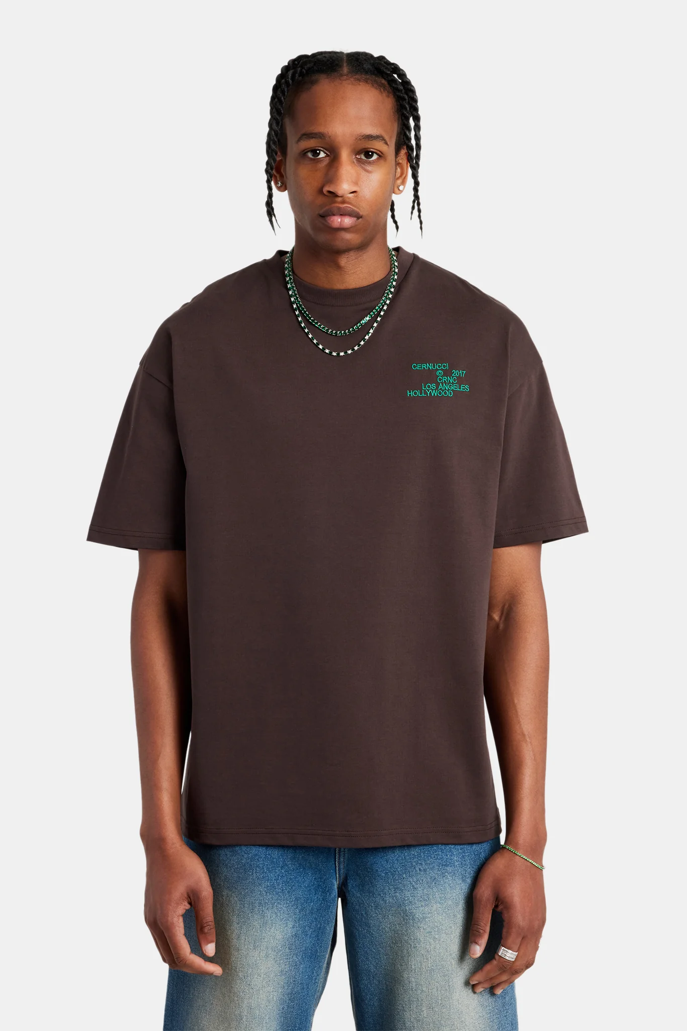 Motel Back Graphic Oversized T-Shirt - Chocolate - Image 4