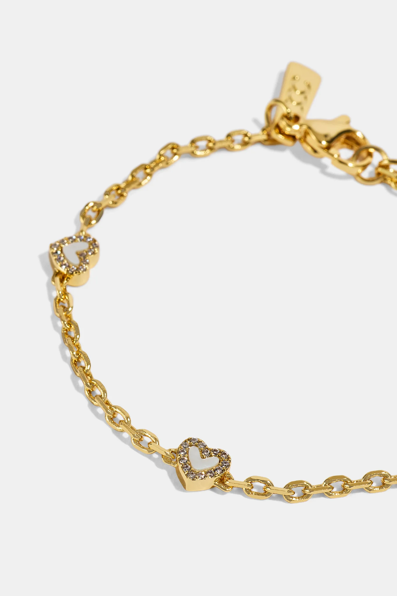Mother Of Pearl Heart Bracelet - Gold - Image 2