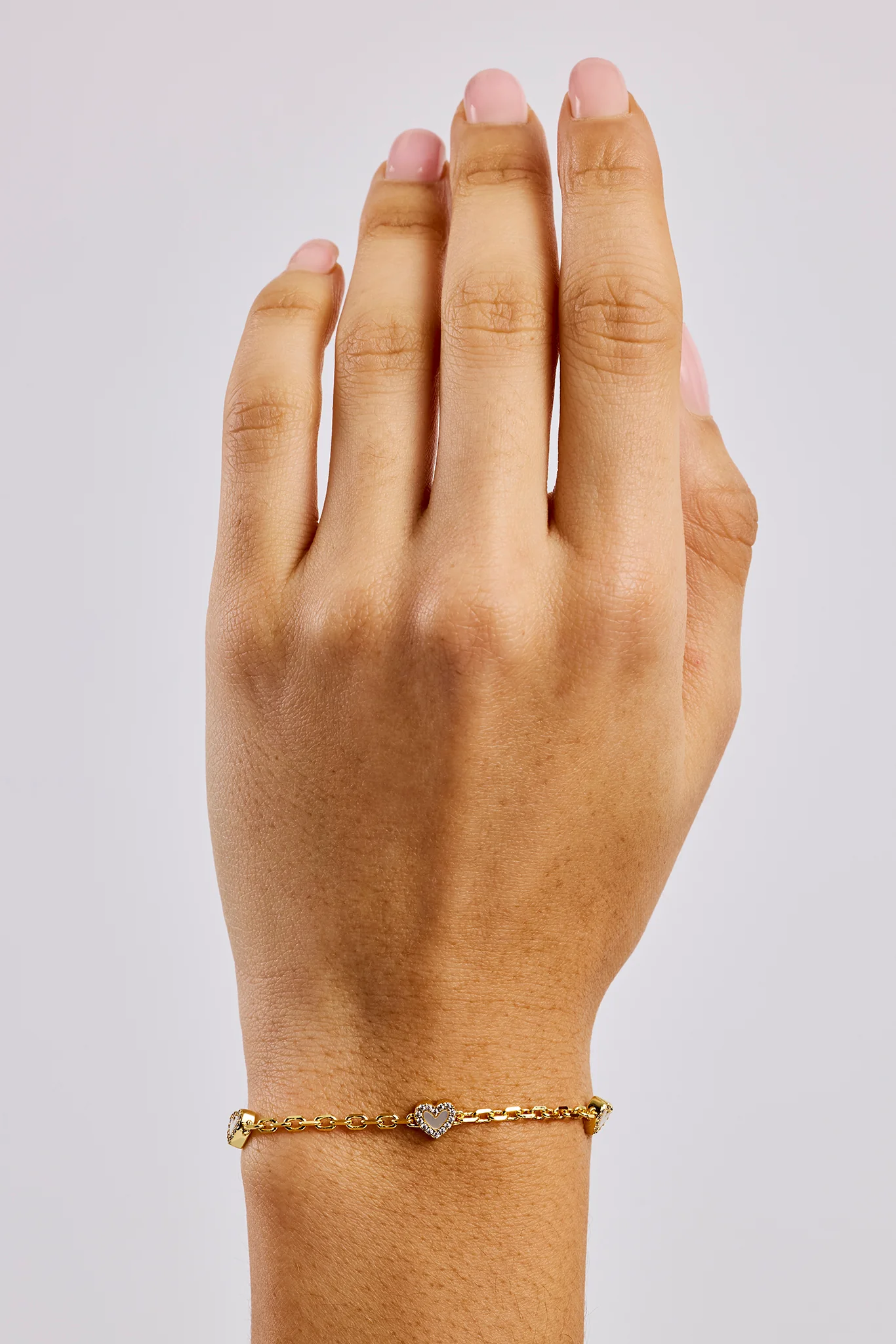 Mother Of Pearl Heart Bracelet - Gold - Image 3