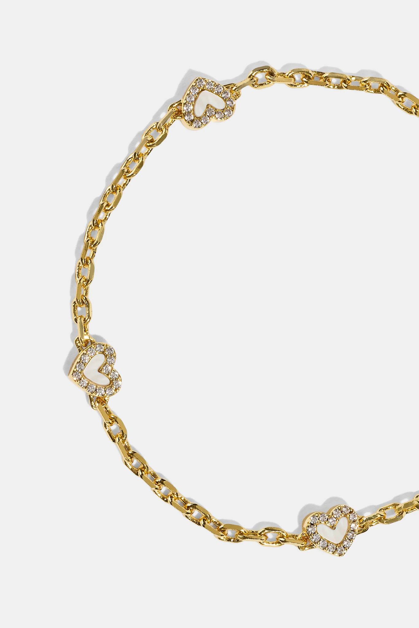 Mother Of Pearl Heart Bracelet - Gold - Image 4
