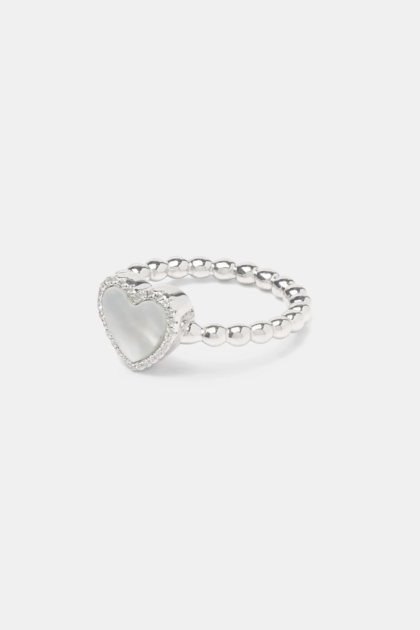 Mother Of Pearl Heart Ring - White - Image 3