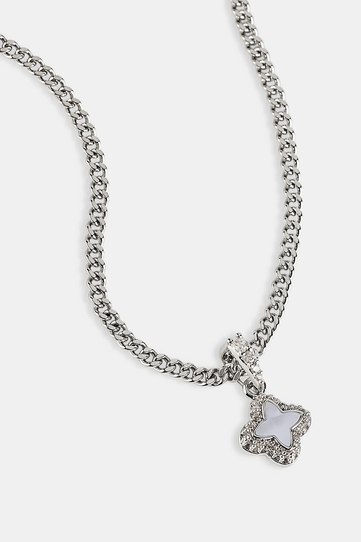 Mother of Pearl Motif Cuban Necklace - 10mm - Image 3
