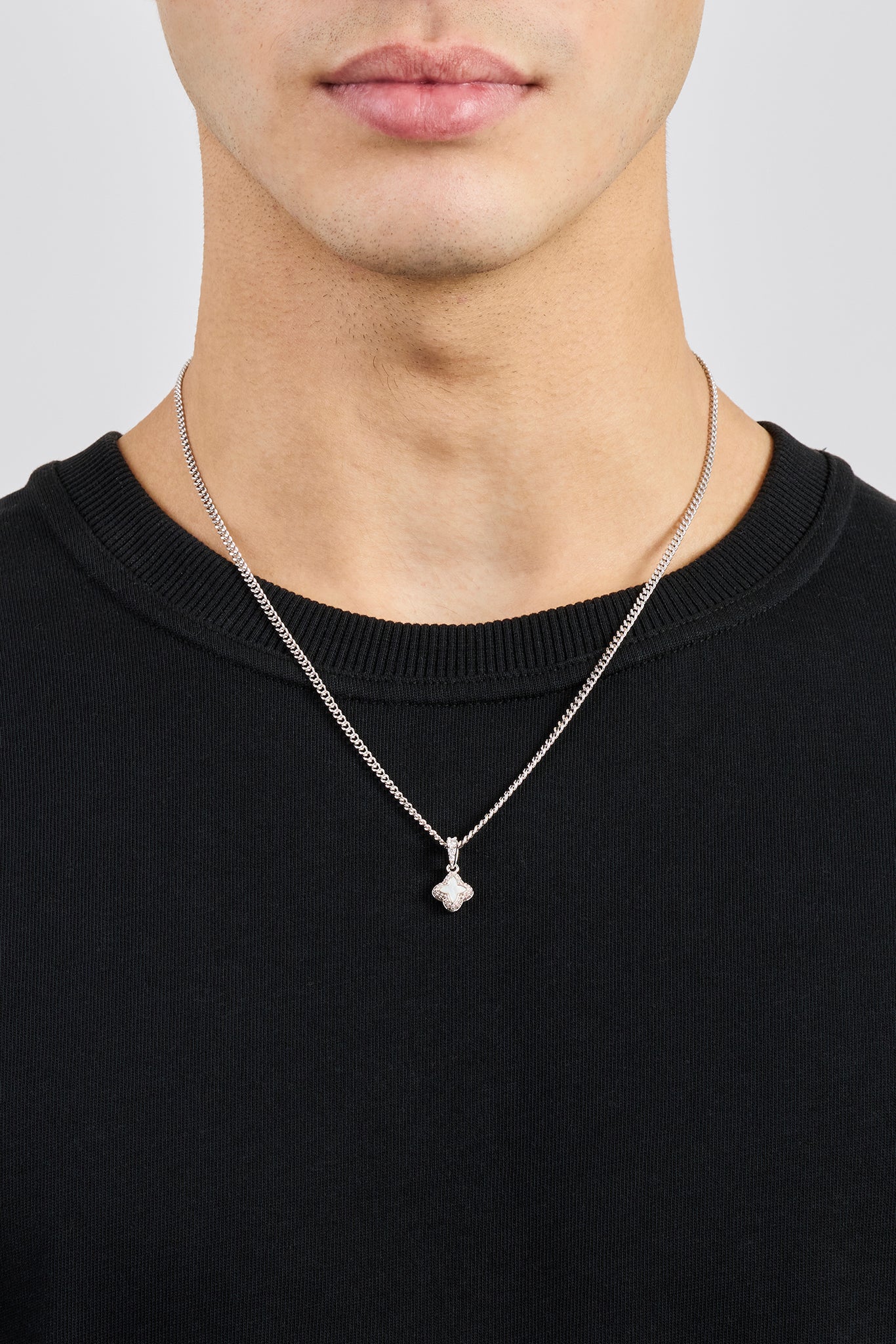 Mother of Pearl Motif Cuban Necklace - 10mm - Image 4