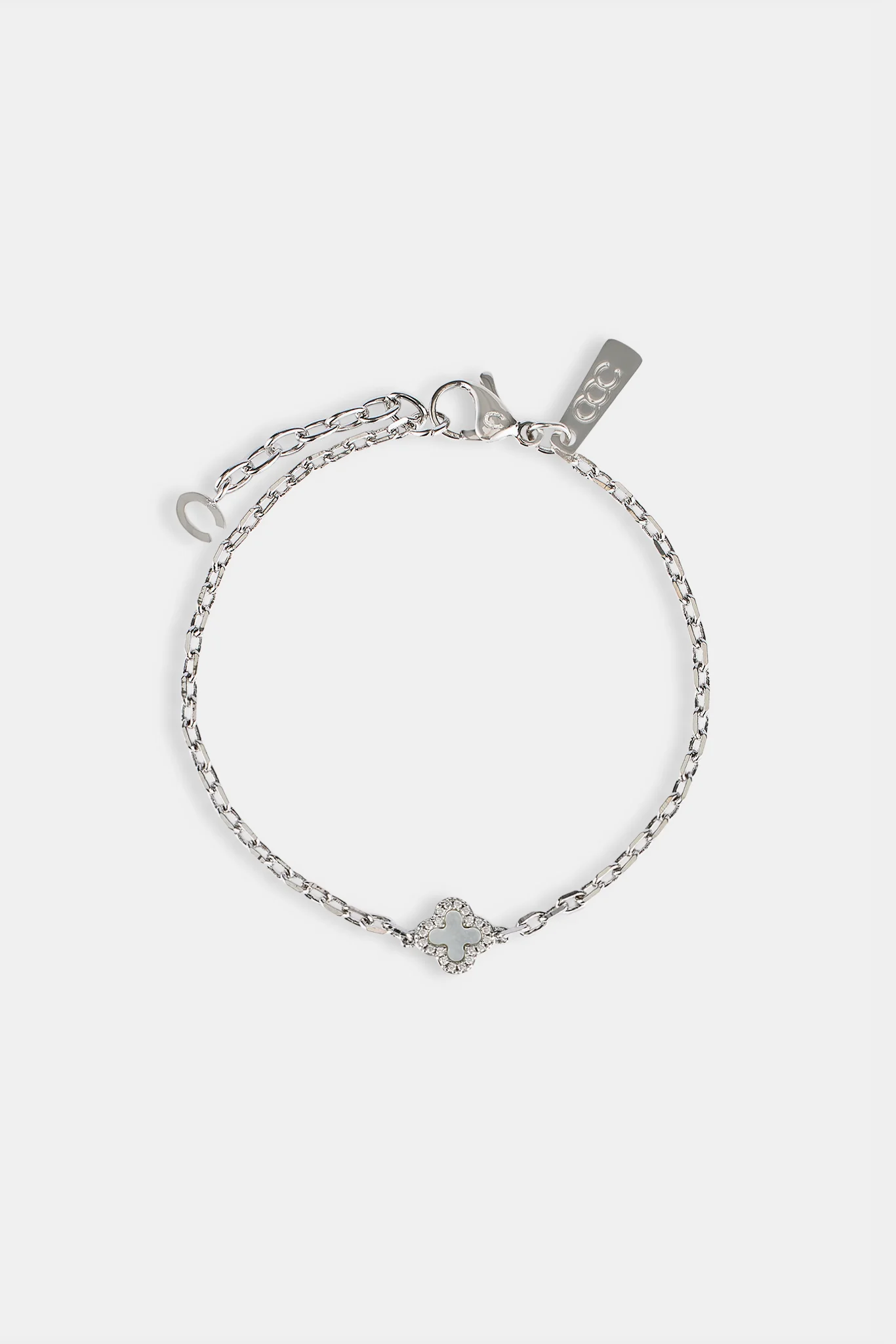 Mother Of Pearl Motif Rolo Bracelet - 8mm - White - Image 2