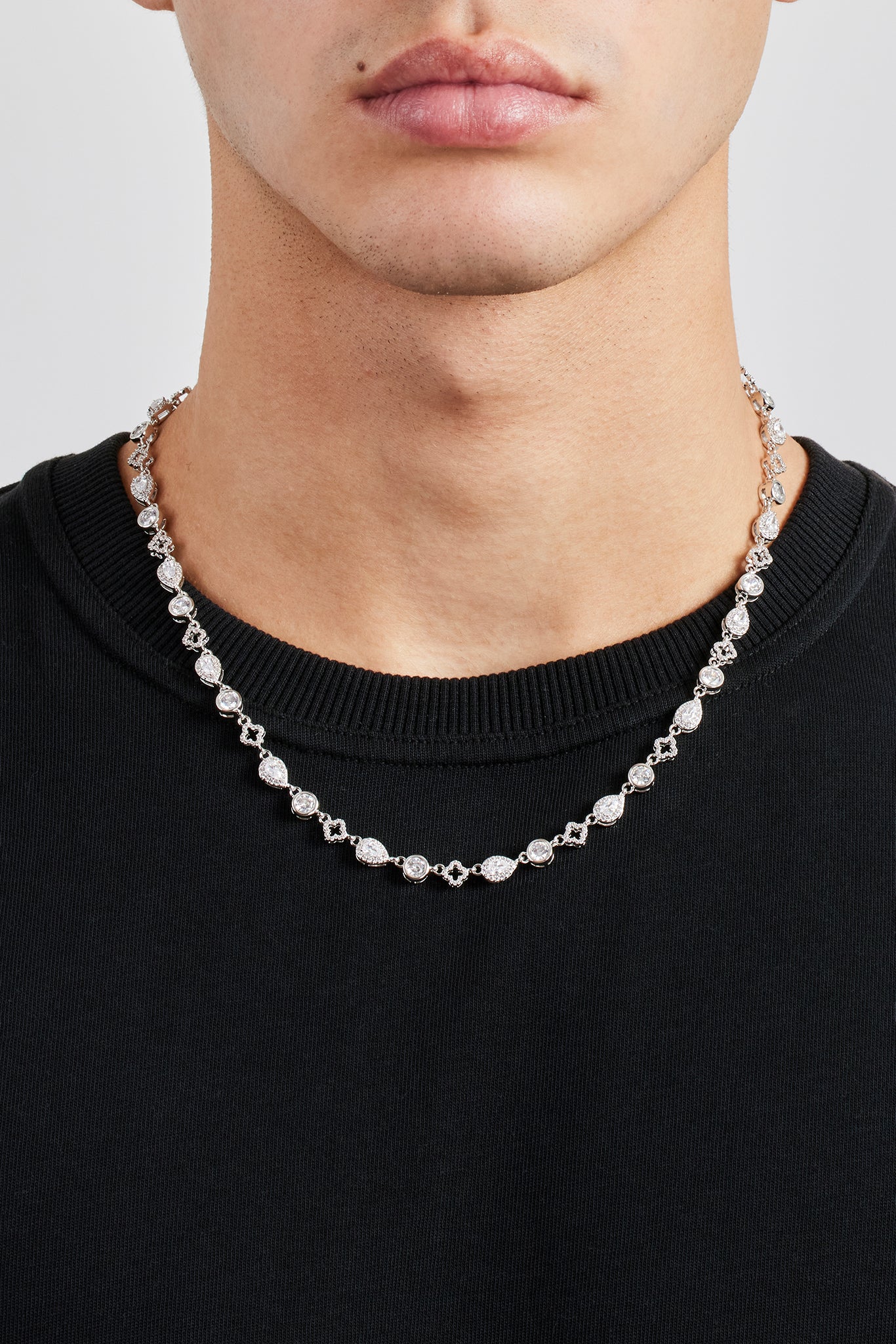 Motif & Clear Gemstone Chain - 6mm - Image 3