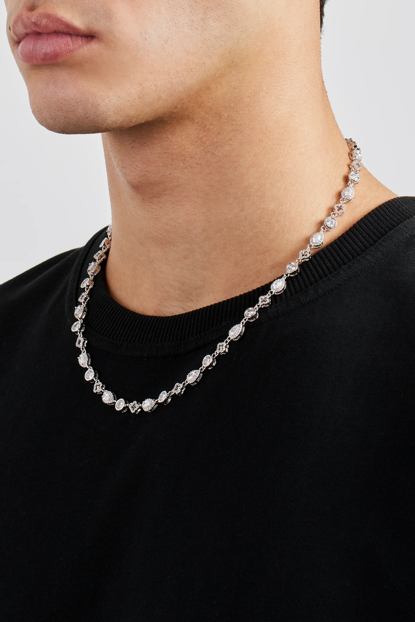 Motif & Clear Gemstone Chain - 6mm - Image 4