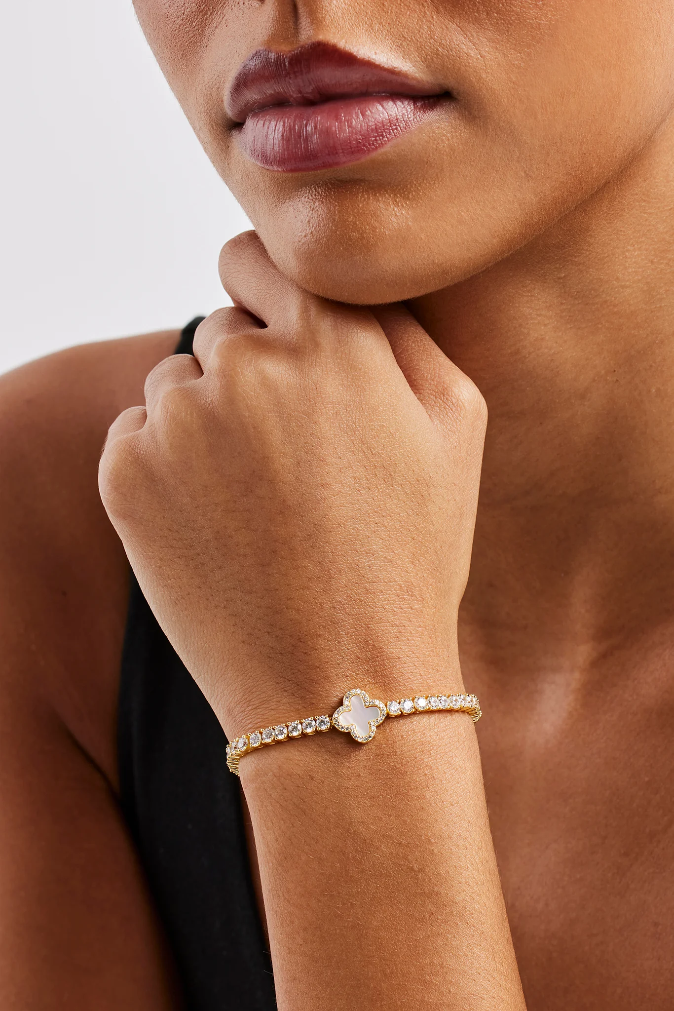 Motif Mother of Pearl Tennis Bracelet - 3mm - Image 2