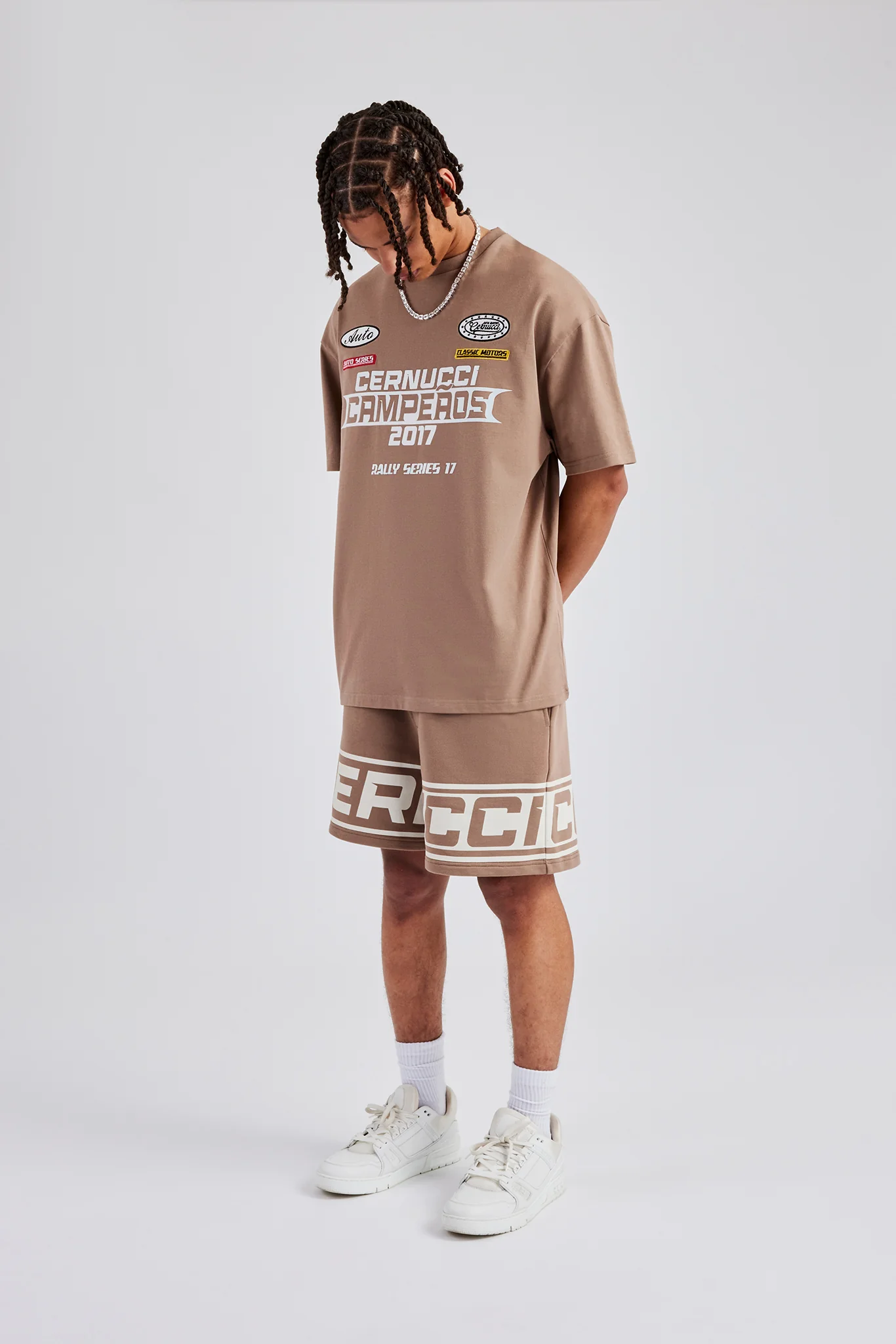 Moto Champions Oversized T-Shirt - Washed Brown - Image 4