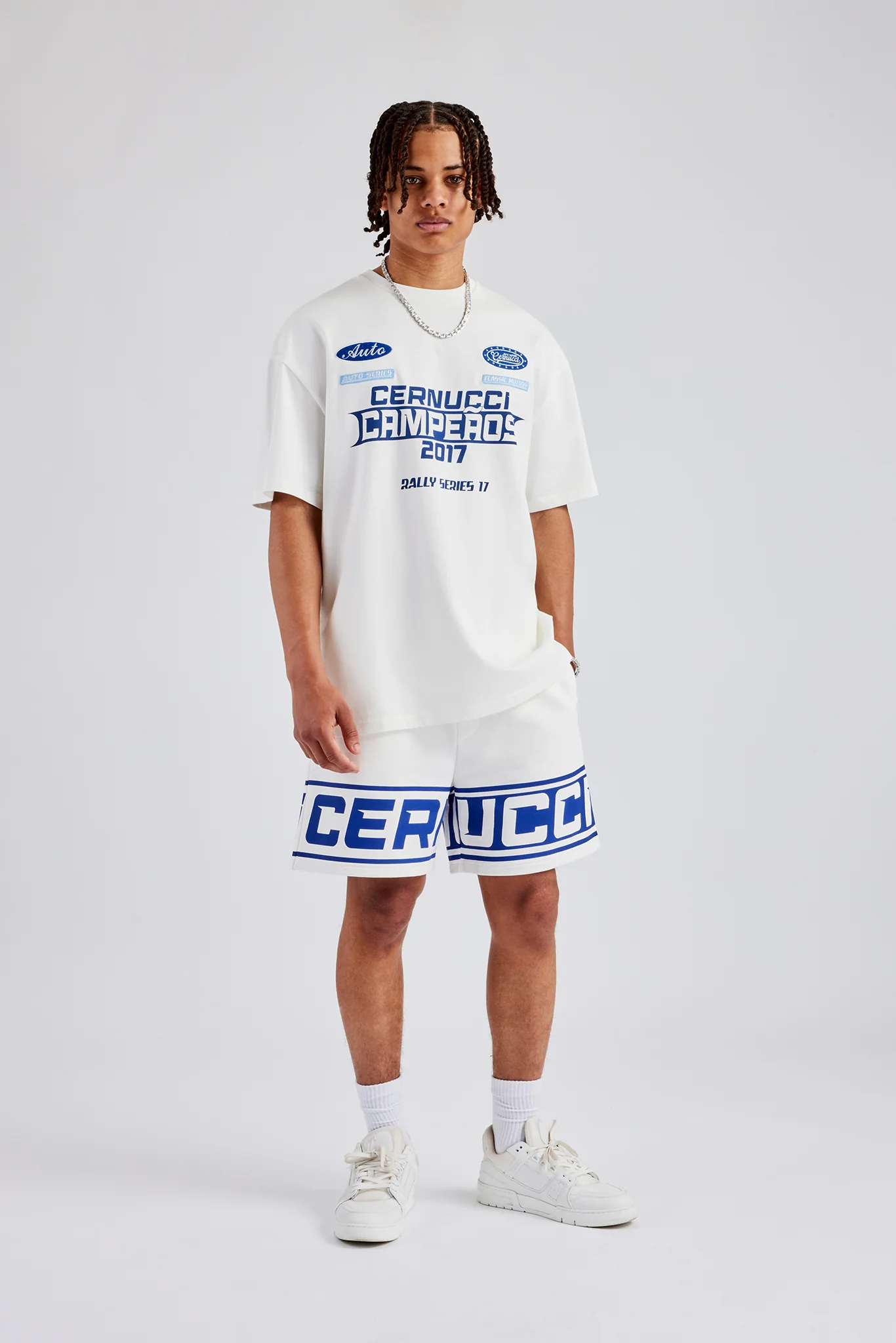 Moto Jersey Shorts - Off White - Image 4