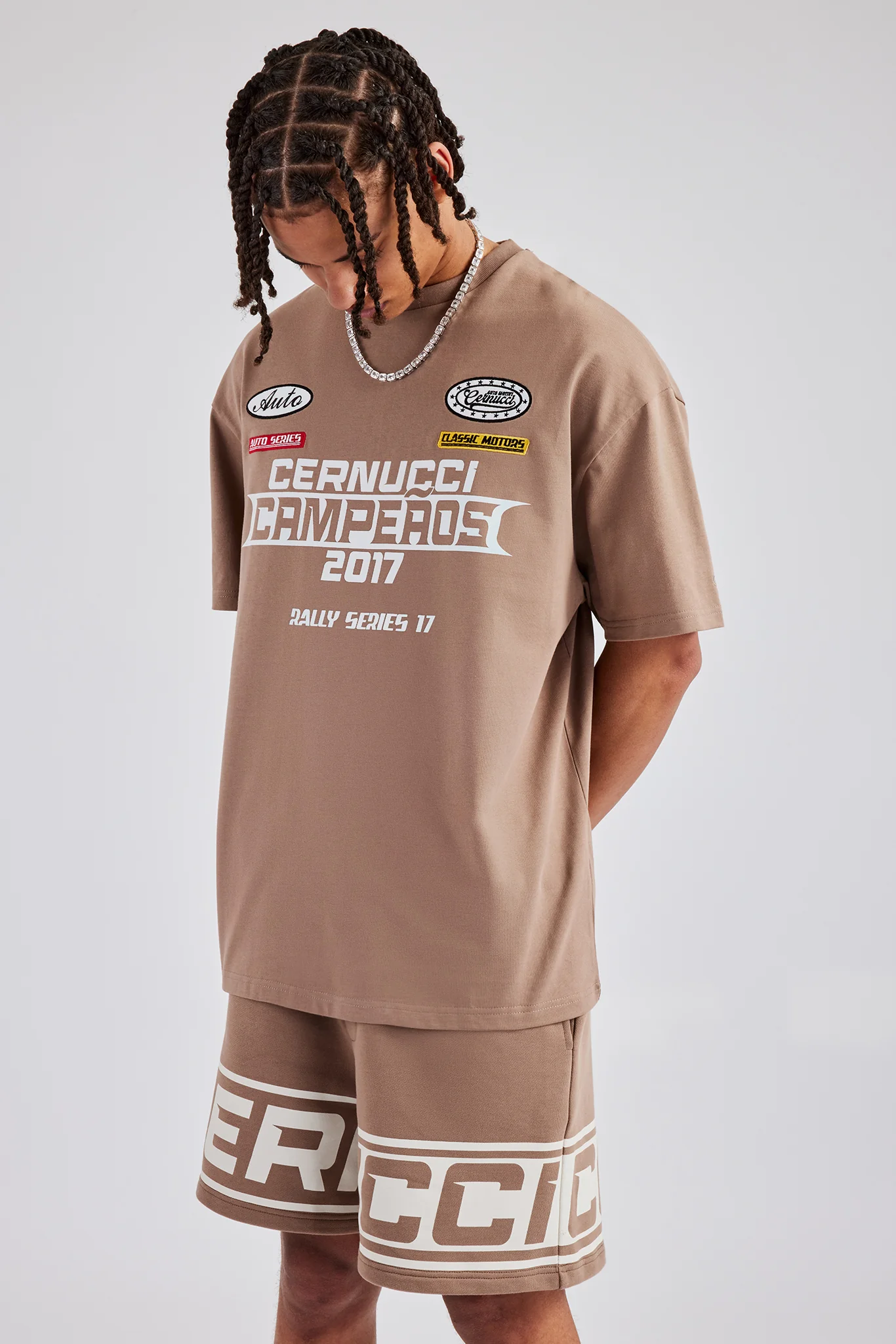 Moto Jersey Shorts - Washed Brown - Image 4