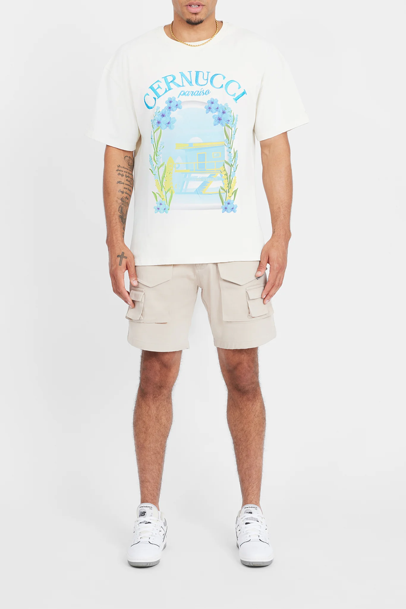 Multi Cargo Pocket Shorts - Beige - Image 2